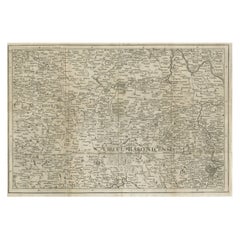 Rare carte ancienne détaillée de Prague et de ses vignobles nord-ouest, vers 1760