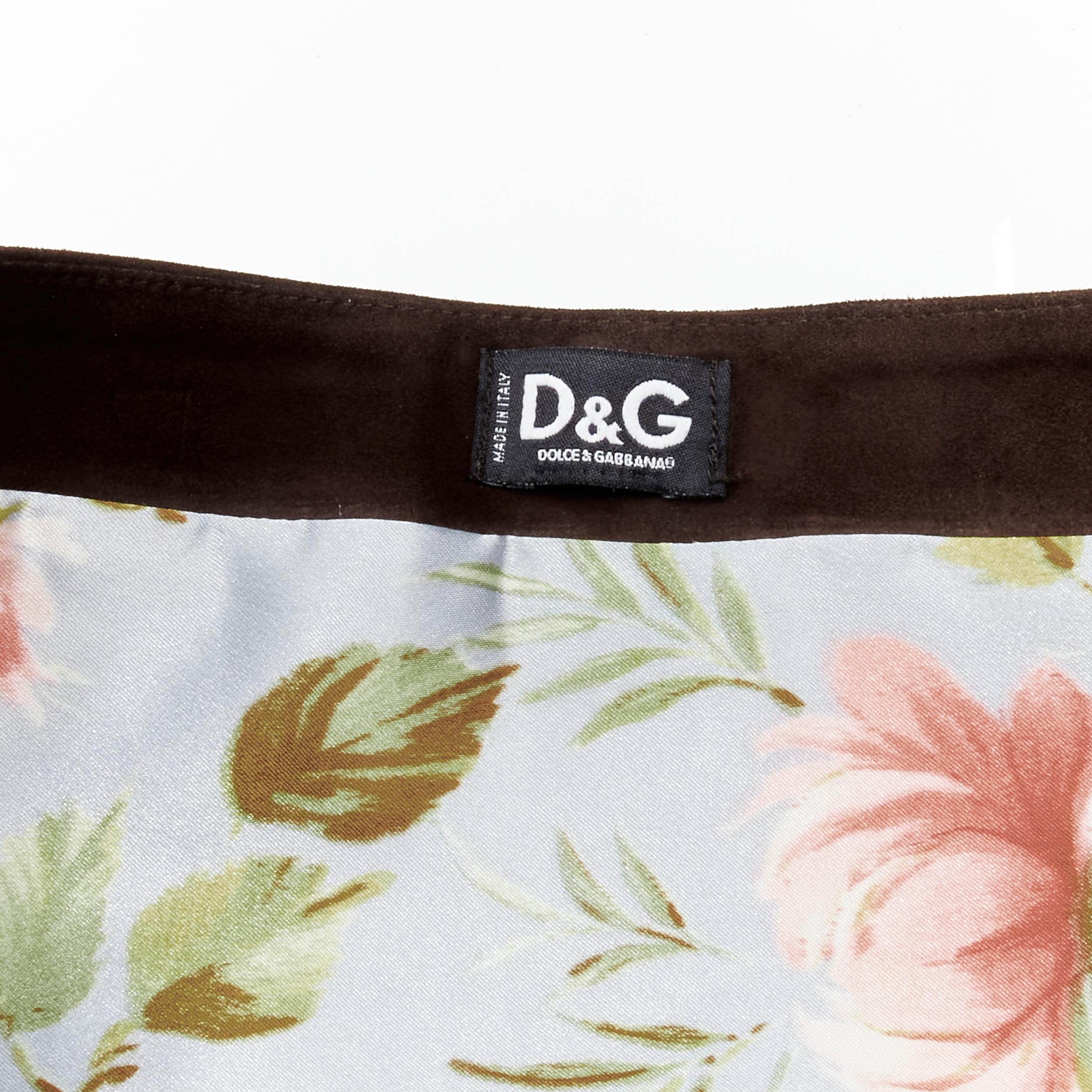 rare D&G DOLCE GABANNA Native American aboriginal aztec suede mini skirt S For Sale 1