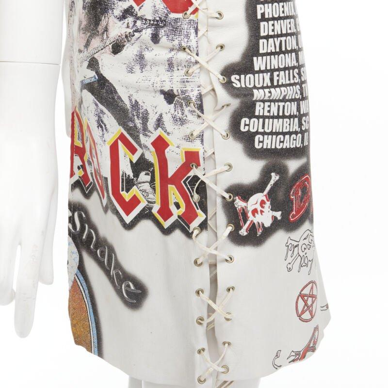 rare D&G DOLCE GABBANA 2001 Acid Rock rock lace up leather skirt IT38 XS
Reference: ANWU/A00693
Brand: D&G
Designer: Domenico Dolce and Stefano Gabbana
Collection: Fall Winter 2001 - Runway
Material: Leather
Color: White, Multicolour
Pattern: Rock