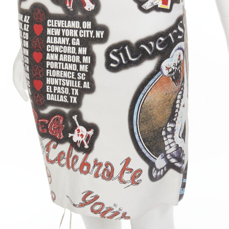 rare D&G DOLCE GABBANA 2001 Acid Rock rock lace up leather skirt IT38 XS For Sale 3