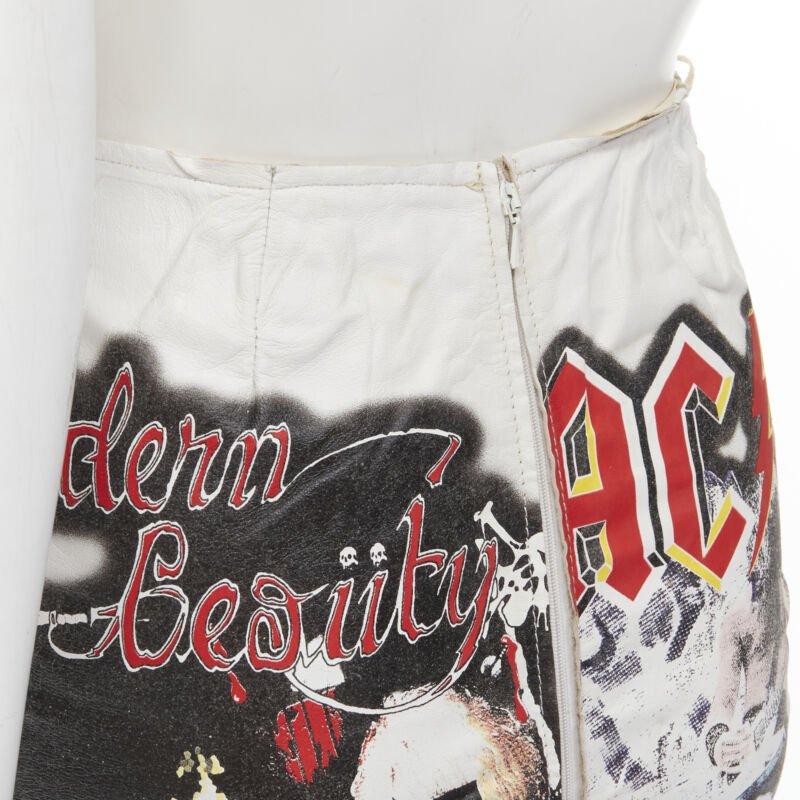 rare D&G DOLCE GABBANA 2001 Acid Rock rock lace up leather skirt IT38 XS For Sale 4