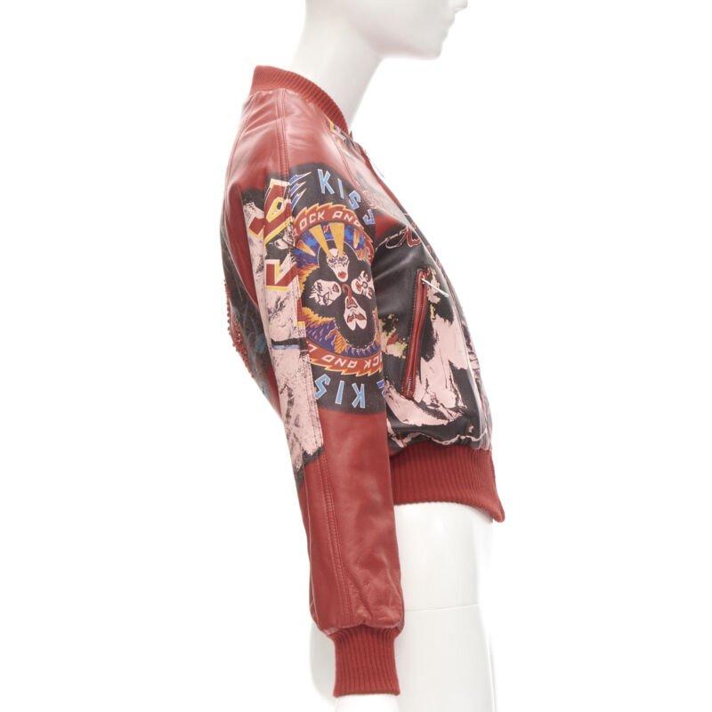 rare D&G DOLCE GABBANA Vintage 2001 Acid Rock rock leather bomber IT38 XS 1