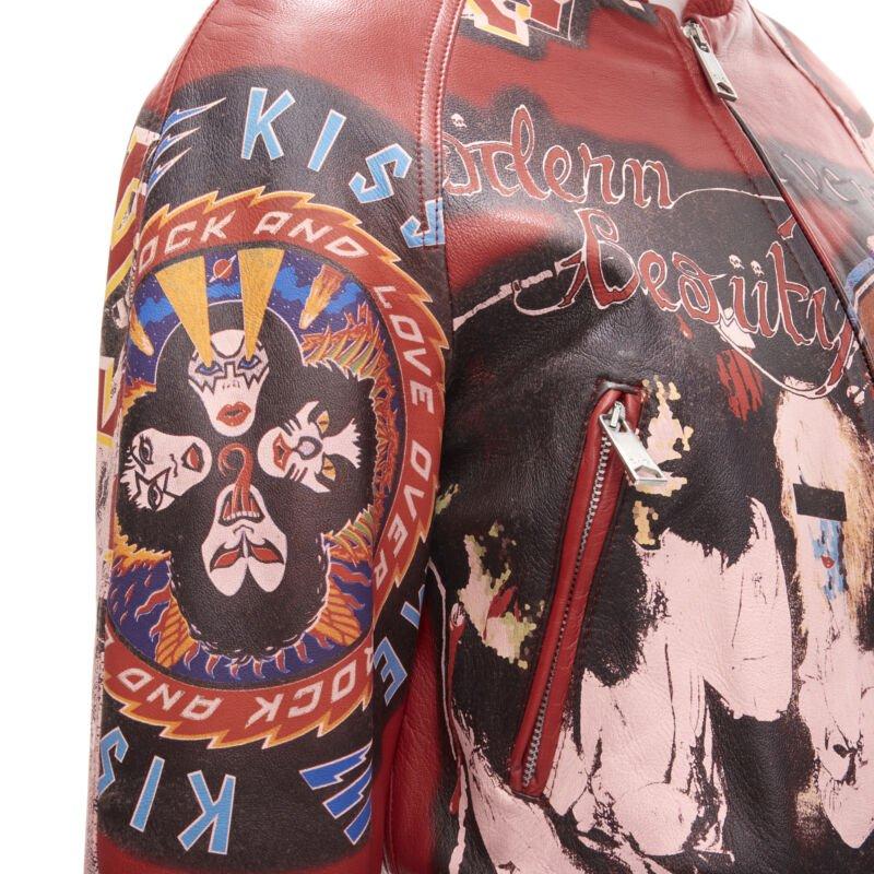 rare D&G DOLCE GABBANA Vintage 2001 Acid Rock rock leather bomber IT38 XS 4