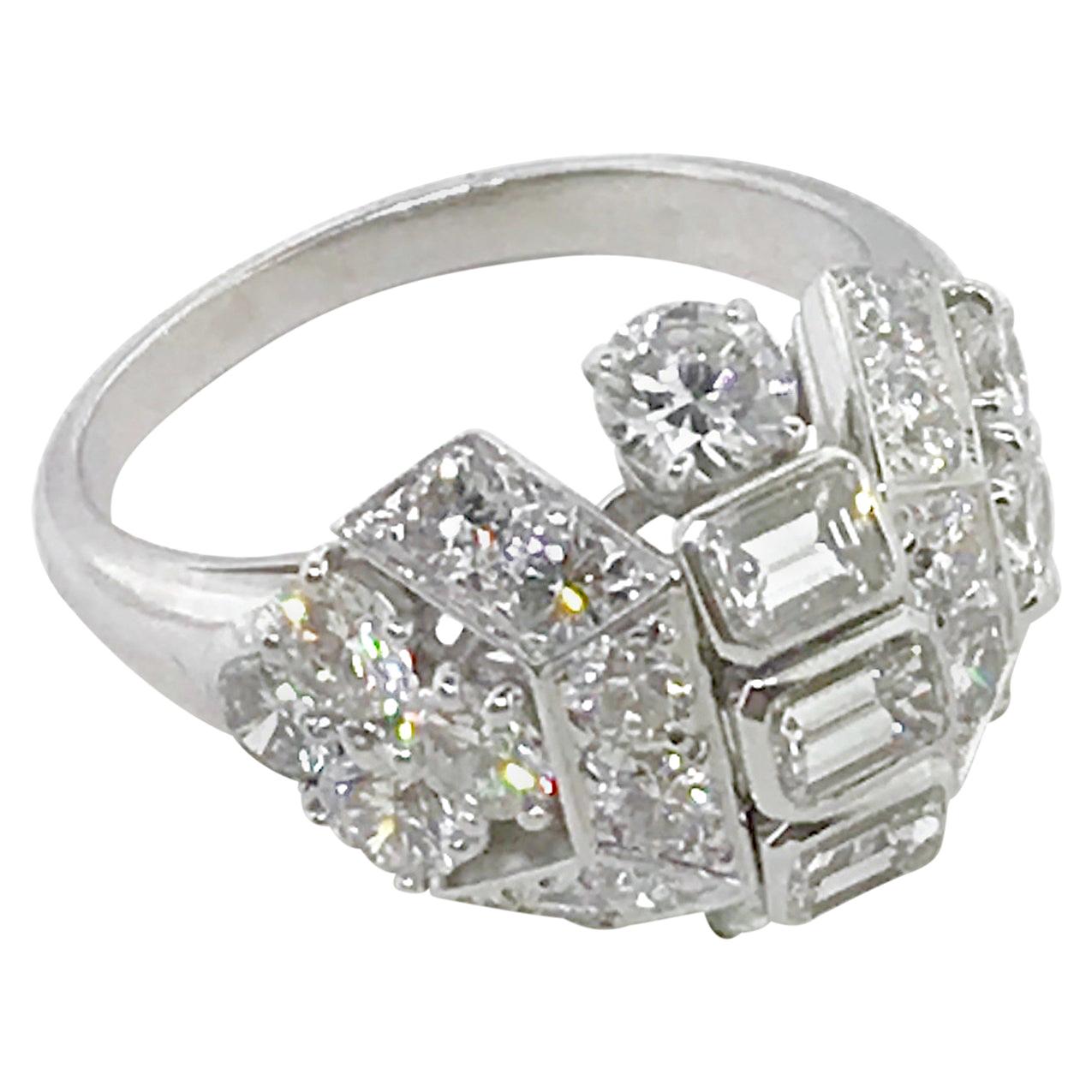 Rare Diamond Cluster Ring by Collingwood Jewelers of Princess Di Fame