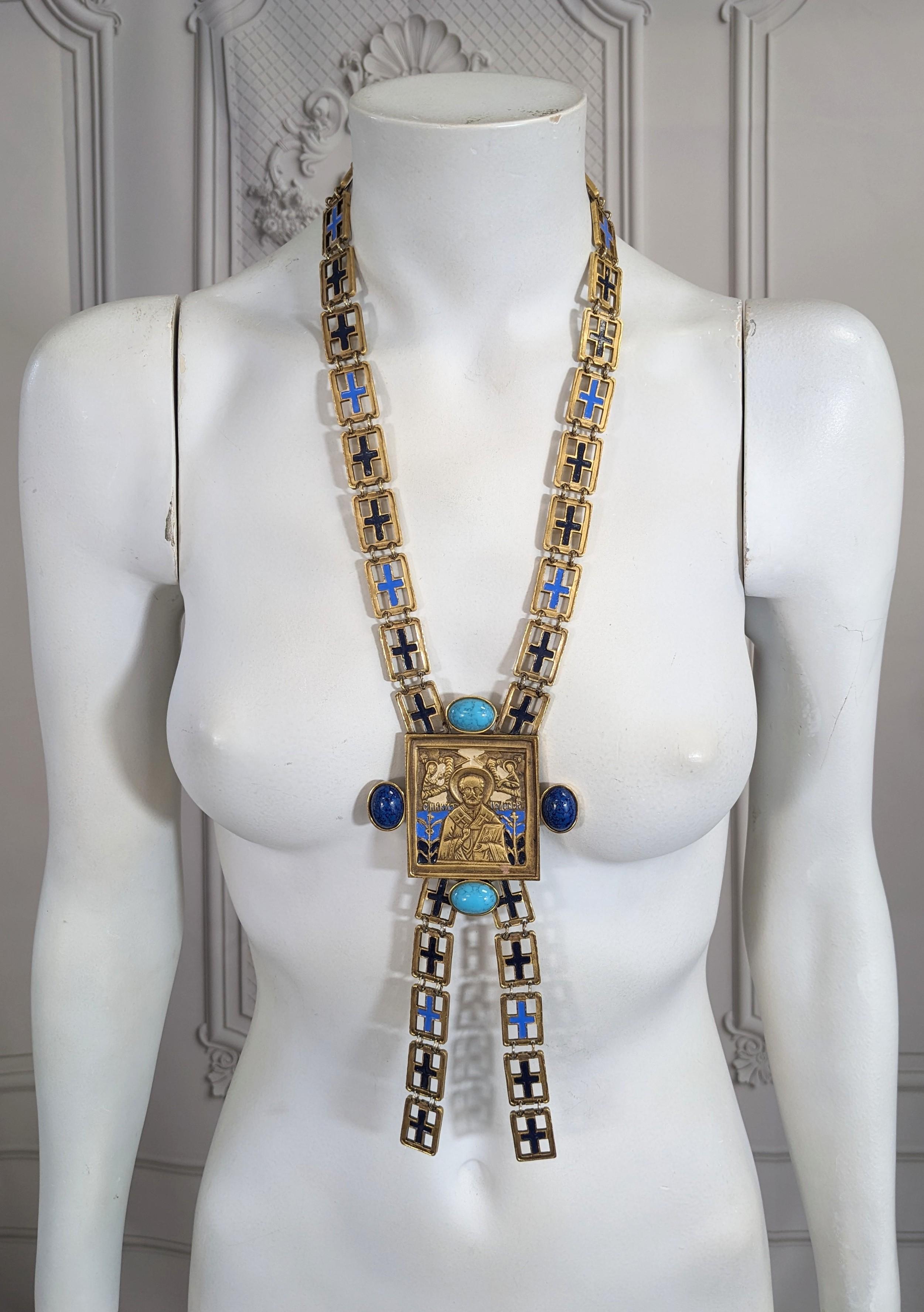 Rare Diane Love for Trifari Russian Icon Necklace In Excellent Condition For Sale In New York, NY