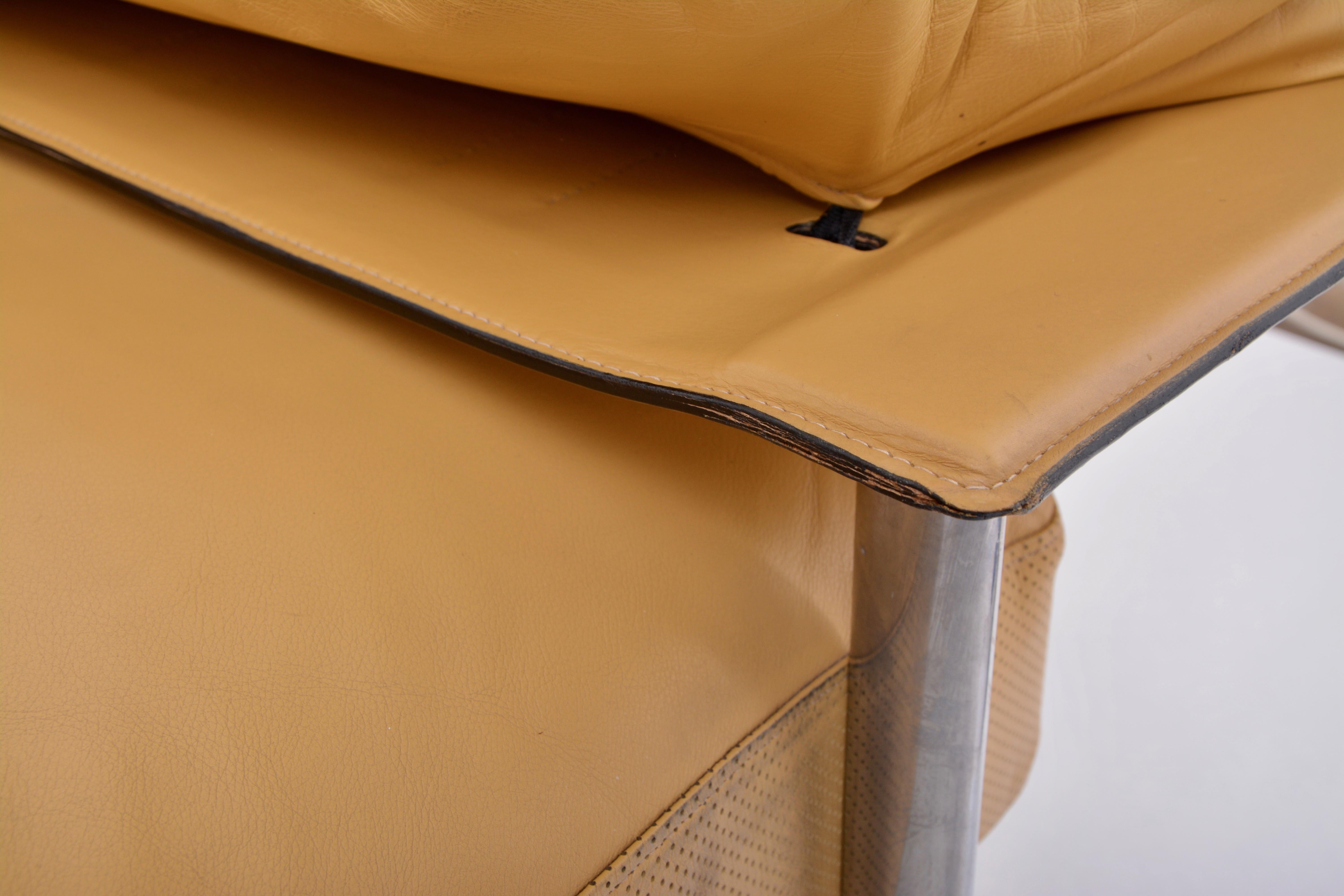 Rare Diesis Sofa in Ochre Colored Leather by Citterio & Nava for B&B Italia 1