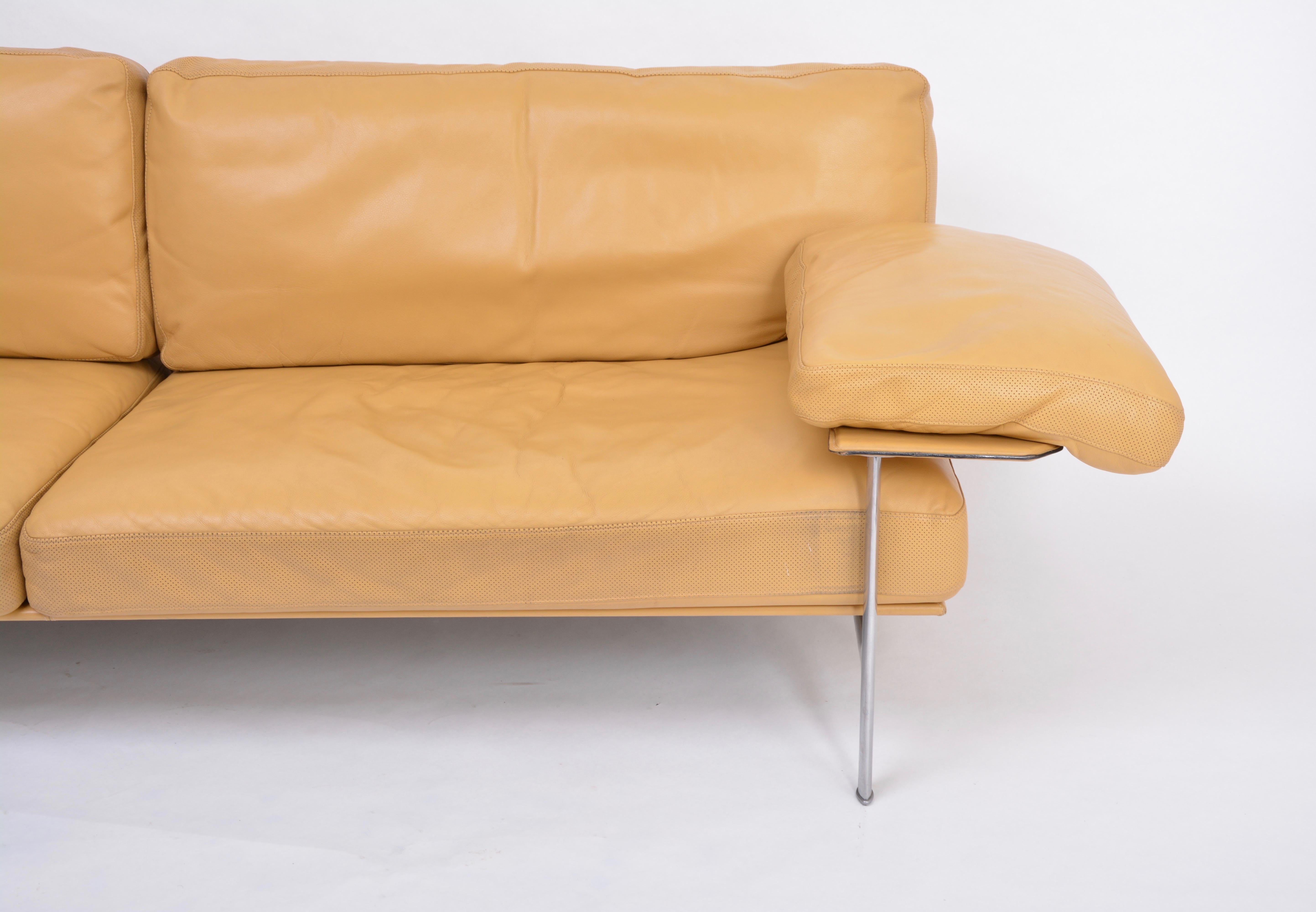 Rare Diesis Sofa in Ochre Colored Leather by Citterio & Nava for B&B Italia 2