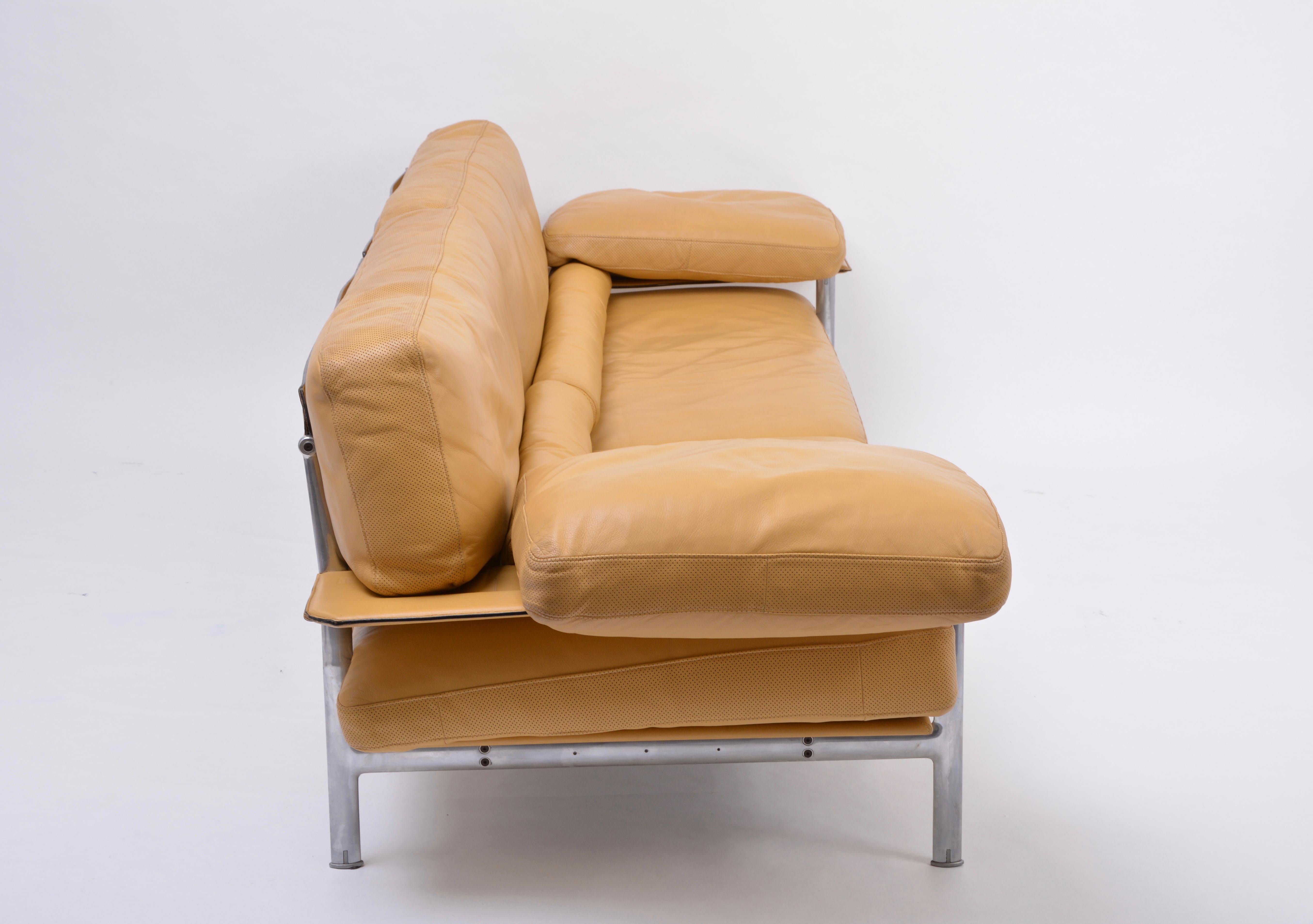 Modern Rare Diesis Sofa in Ochre Colored Leather by Citterio & Nava for B&B Italia