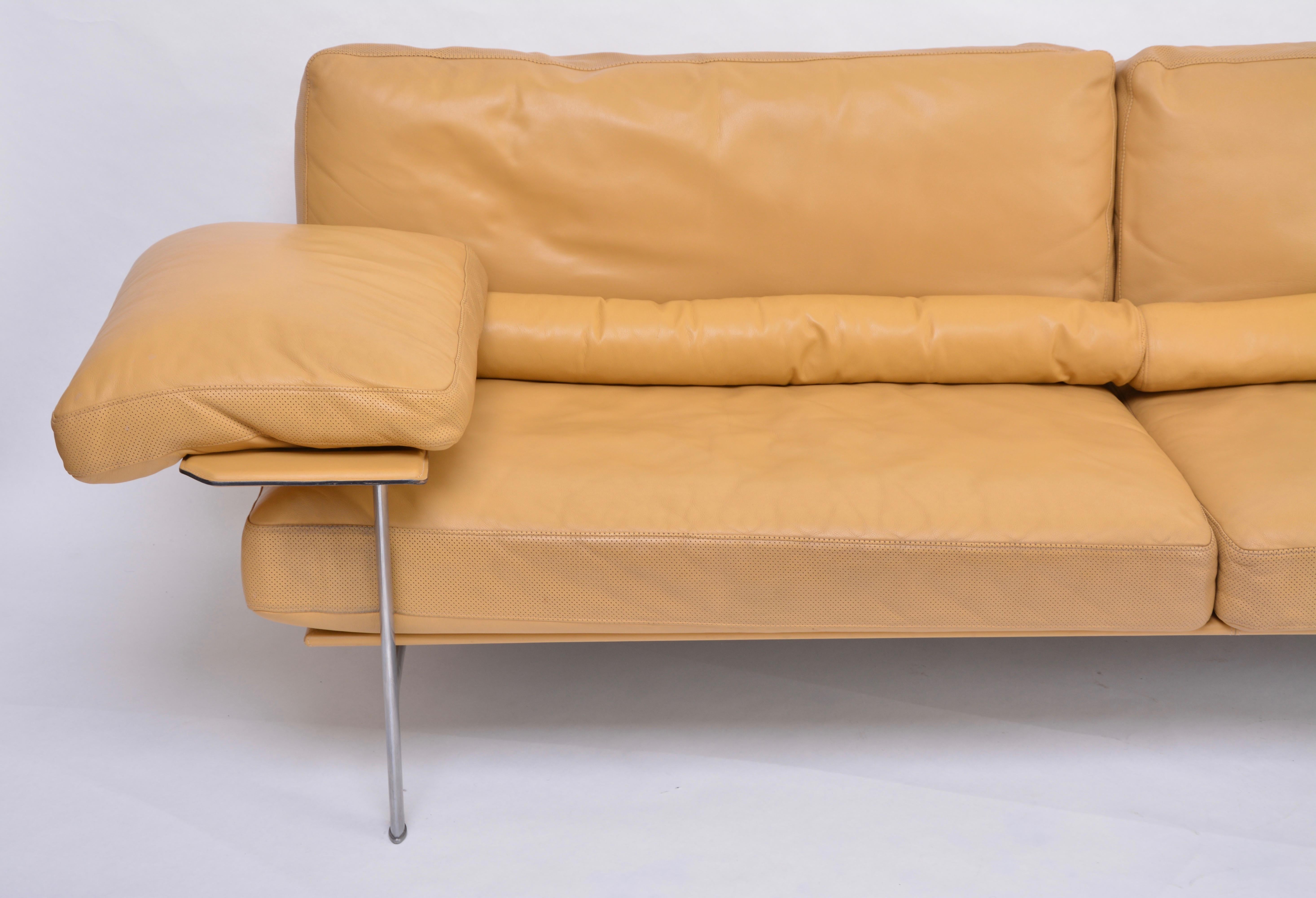 20th Century Rare Diesis Sofa in Ochre Colored Leather by Citterio & Nava for B&B Italia