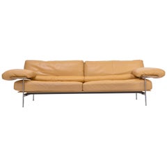 Rare Diesis Sofa in Ochre Colored Leather by Citterio & Nava for B&B Italia
