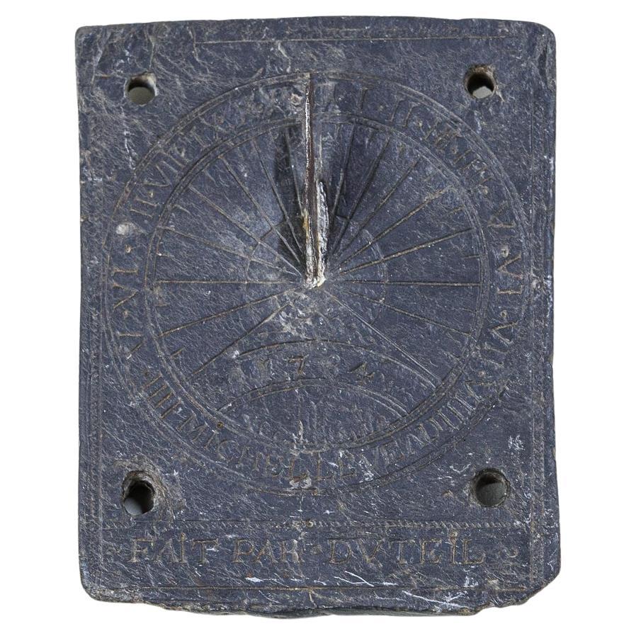 Rare Diminutive 18th Century Sundial Plate Signed and Dated For Sale