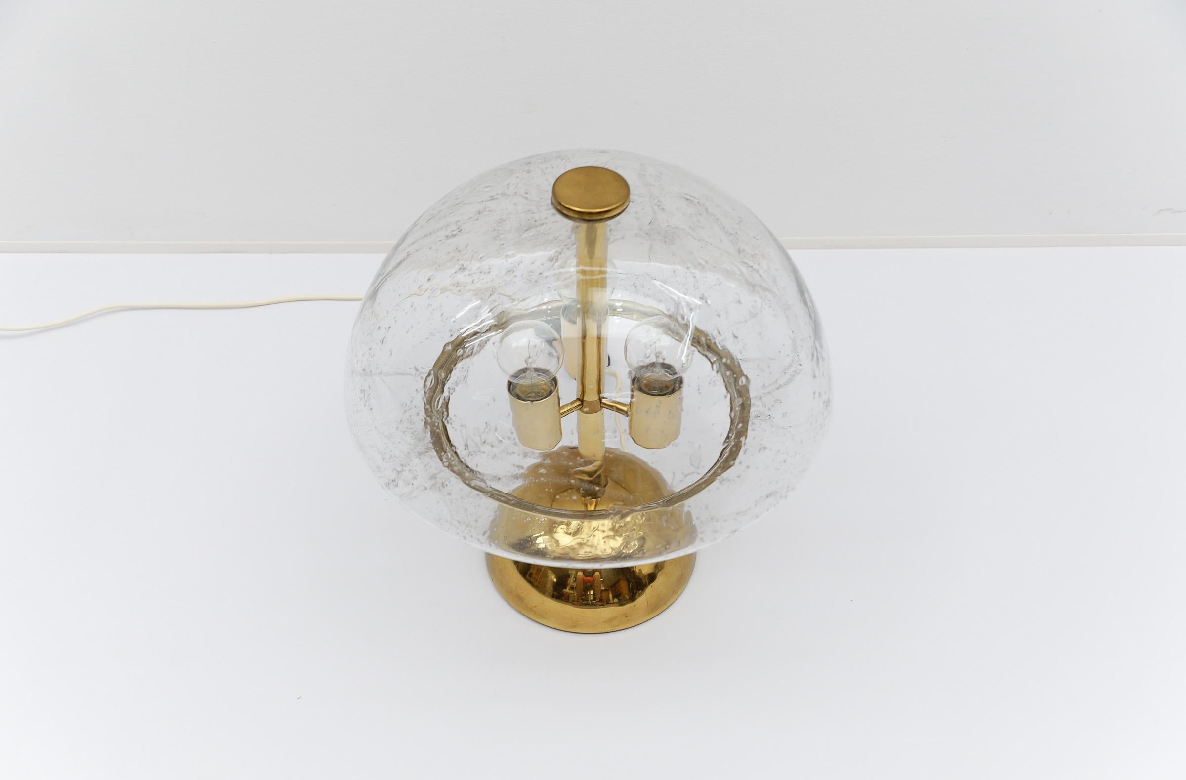 Rare lampe de table dimmable en or et verre de Murano de Doria, années 1970, Allemagne en vente 4