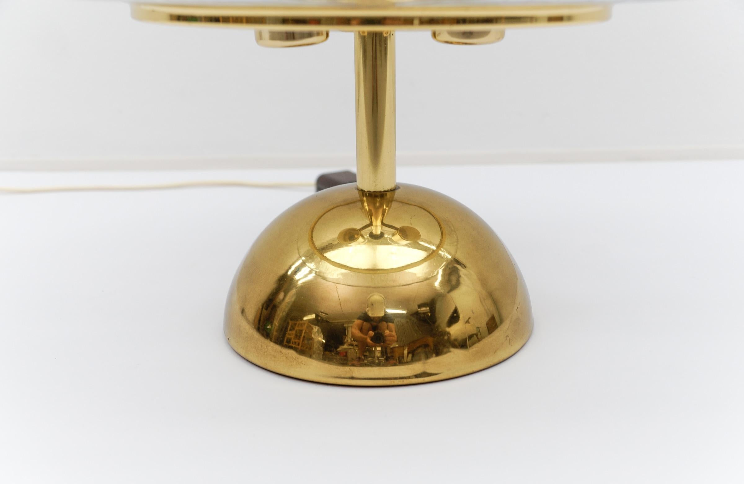 Rare lampe de table dimmable en or et verre de Murano de Doria, années 1970, Allemagne en vente 5