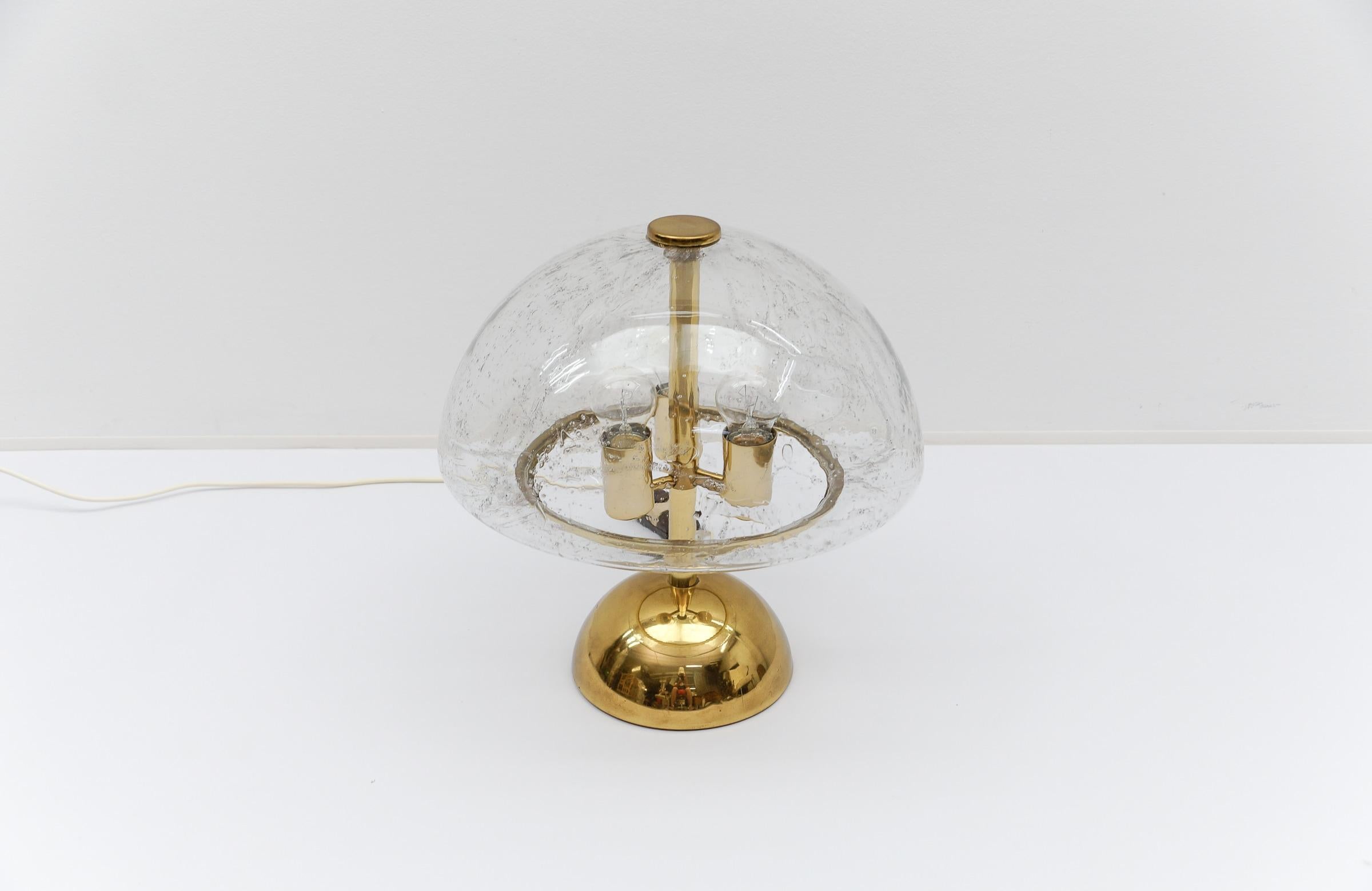 Rare lampe de table dimmable en or et verre de Murano de Doria, années 1970, Allemagne en vente 2