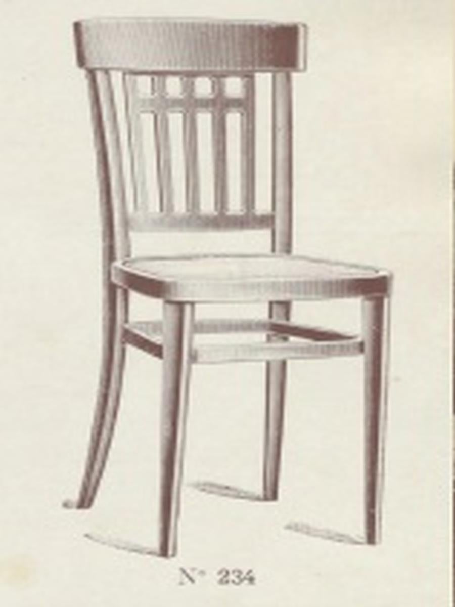 Rare dining chair no.234 by Otto Wagner for J&J Kohn For Sale 5