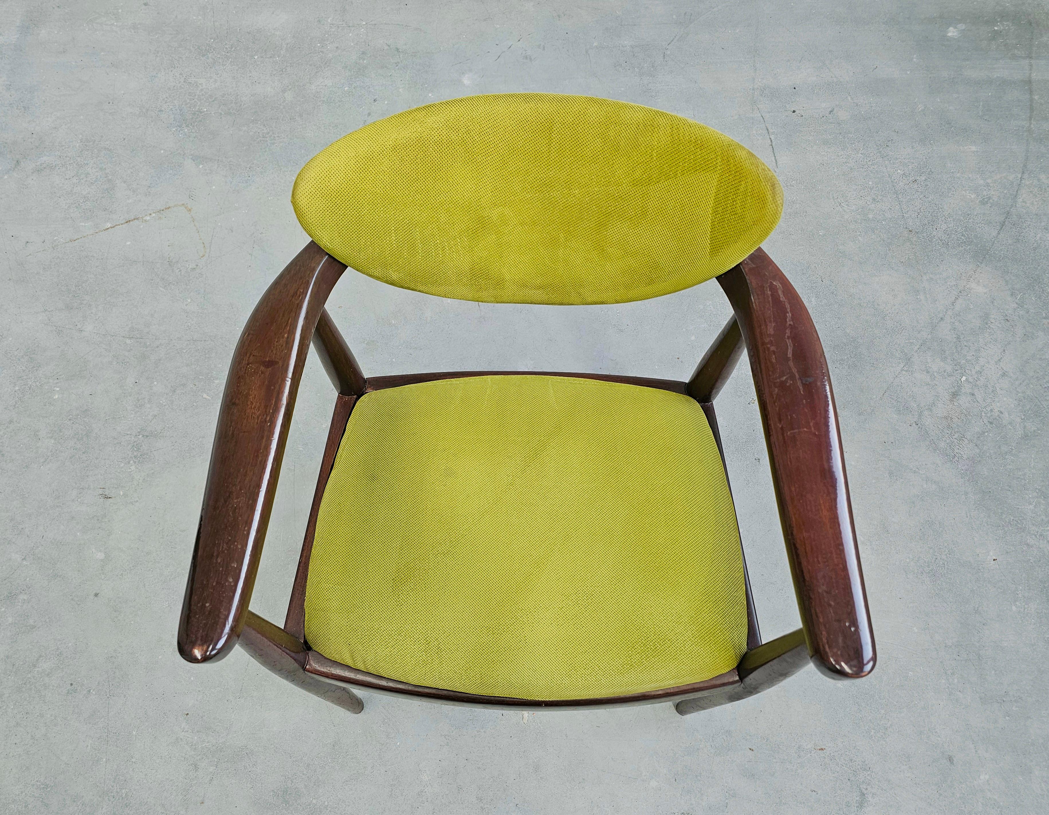 Rare Dining Chair with Armrests designed by Bernardo Bernardi, Yugoslavia 1960s 3