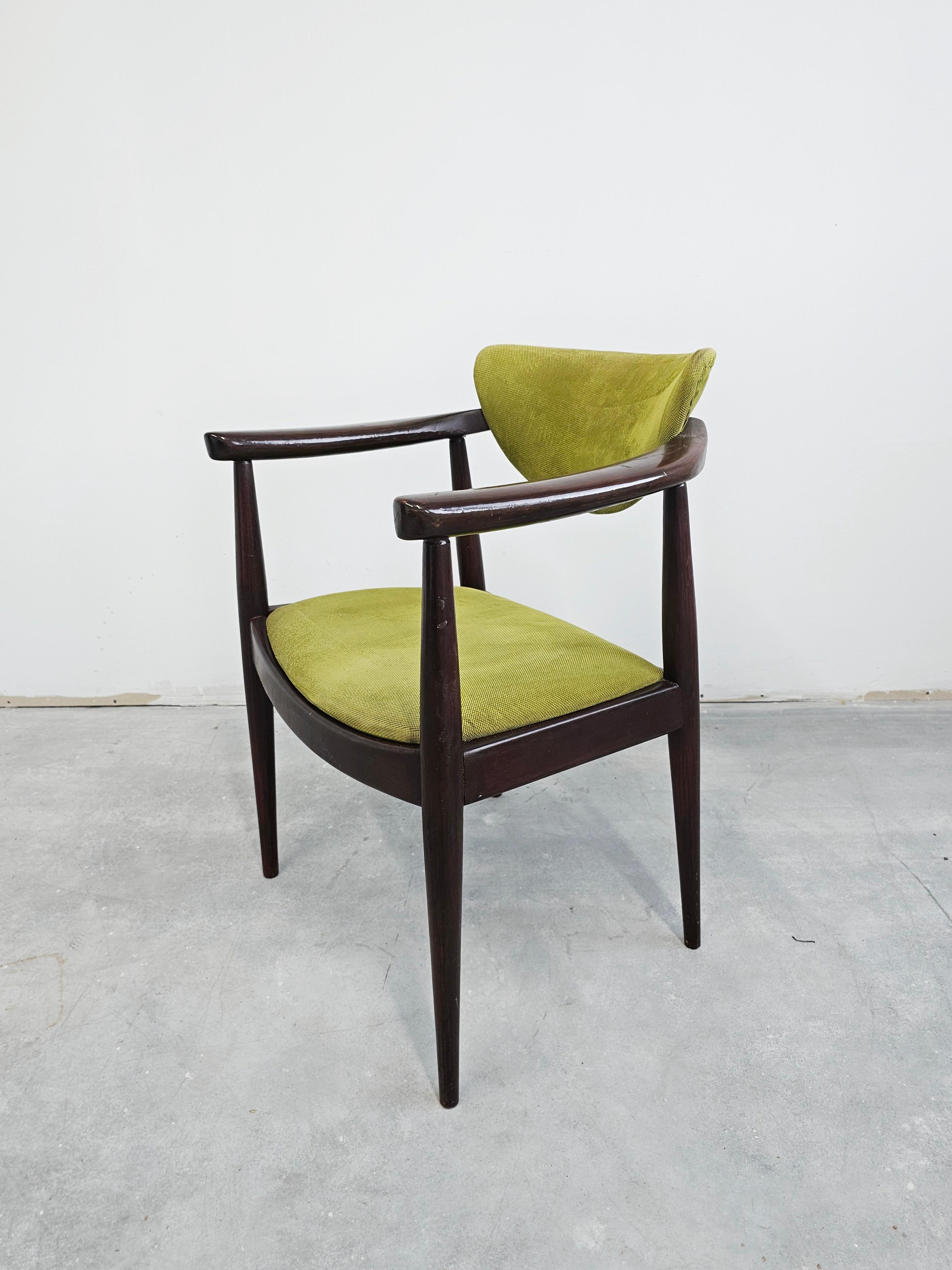Rare Dining Chair with Armrests designed by Bernardo Bernardi, Yugoslavia 1960s 2