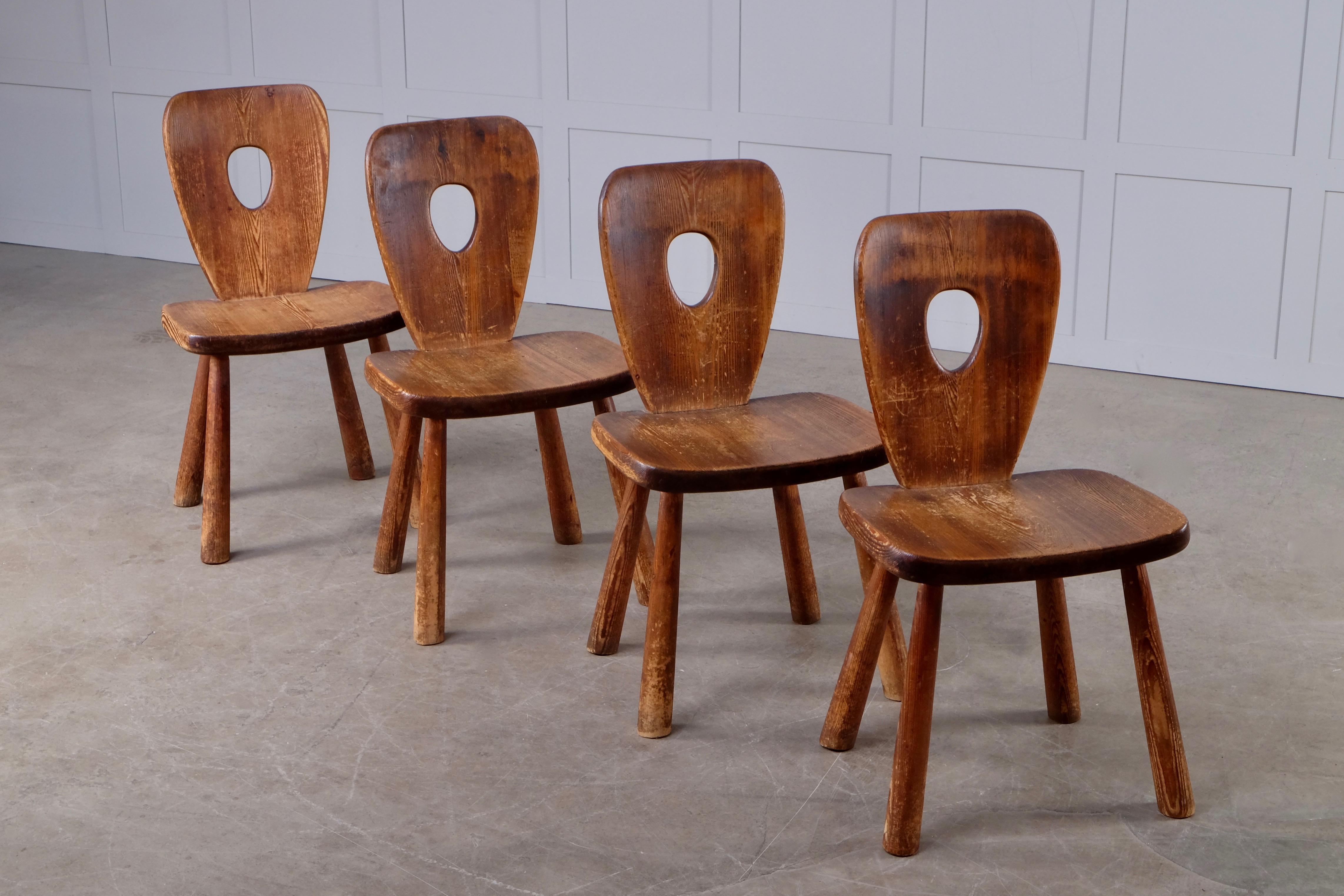 Dining chairs by Bo Fjaestad, Sweden, 1930s.
Original condition.
  