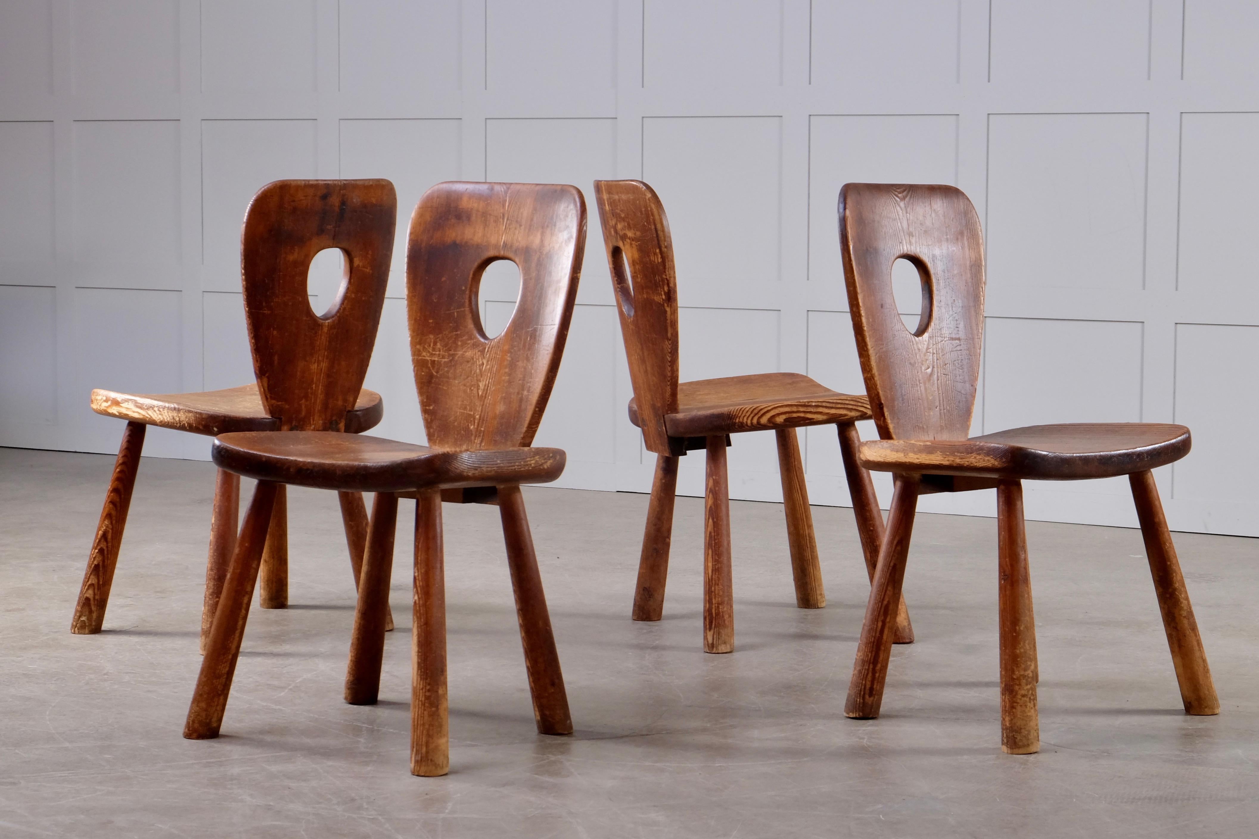Scandinavian Modern Rare Dining Chairs by Bo Fjaestad, Sweden, 1930s