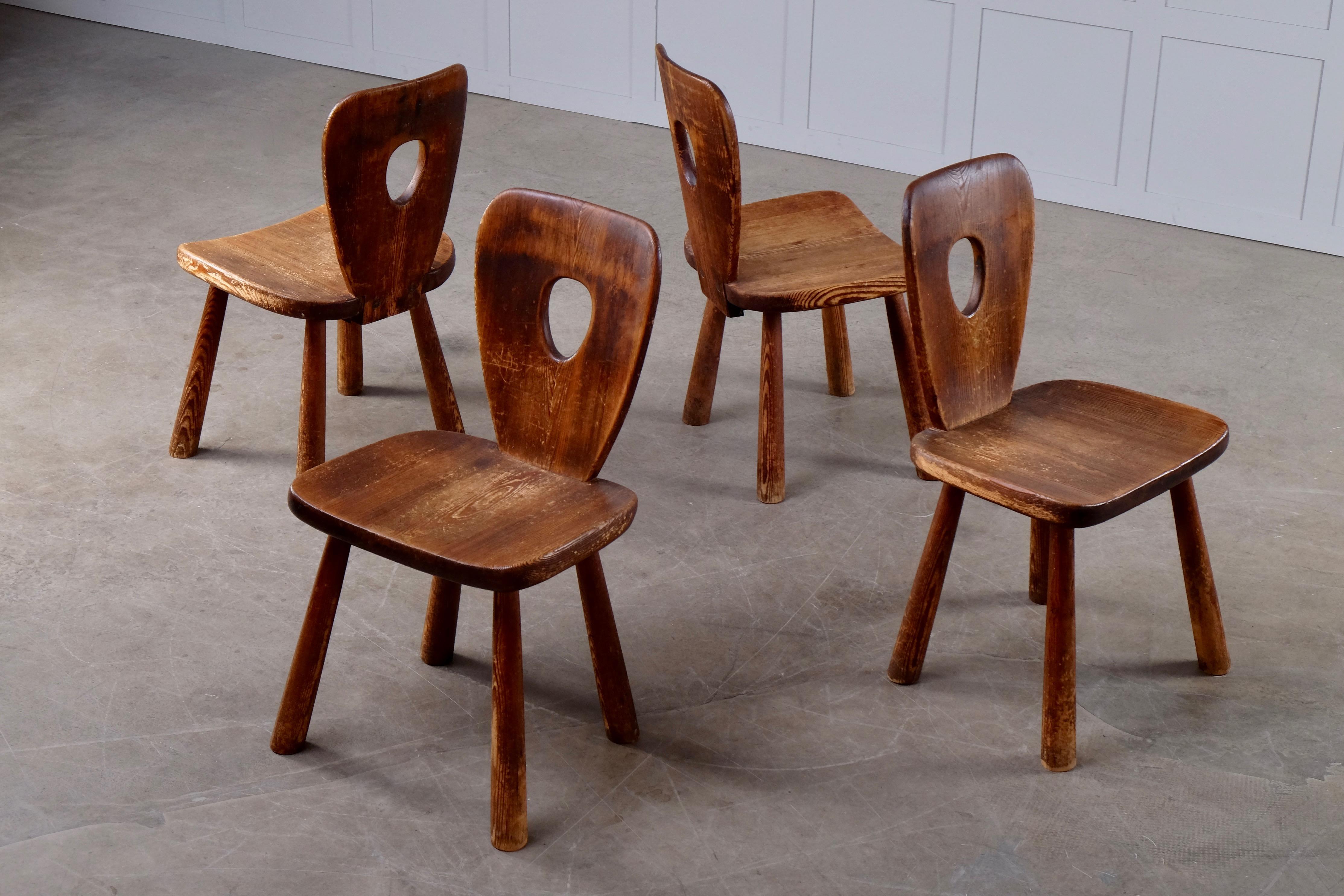 Swedish Rare Dining Chairs by Bo Fjaestad, Sweden, 1930s