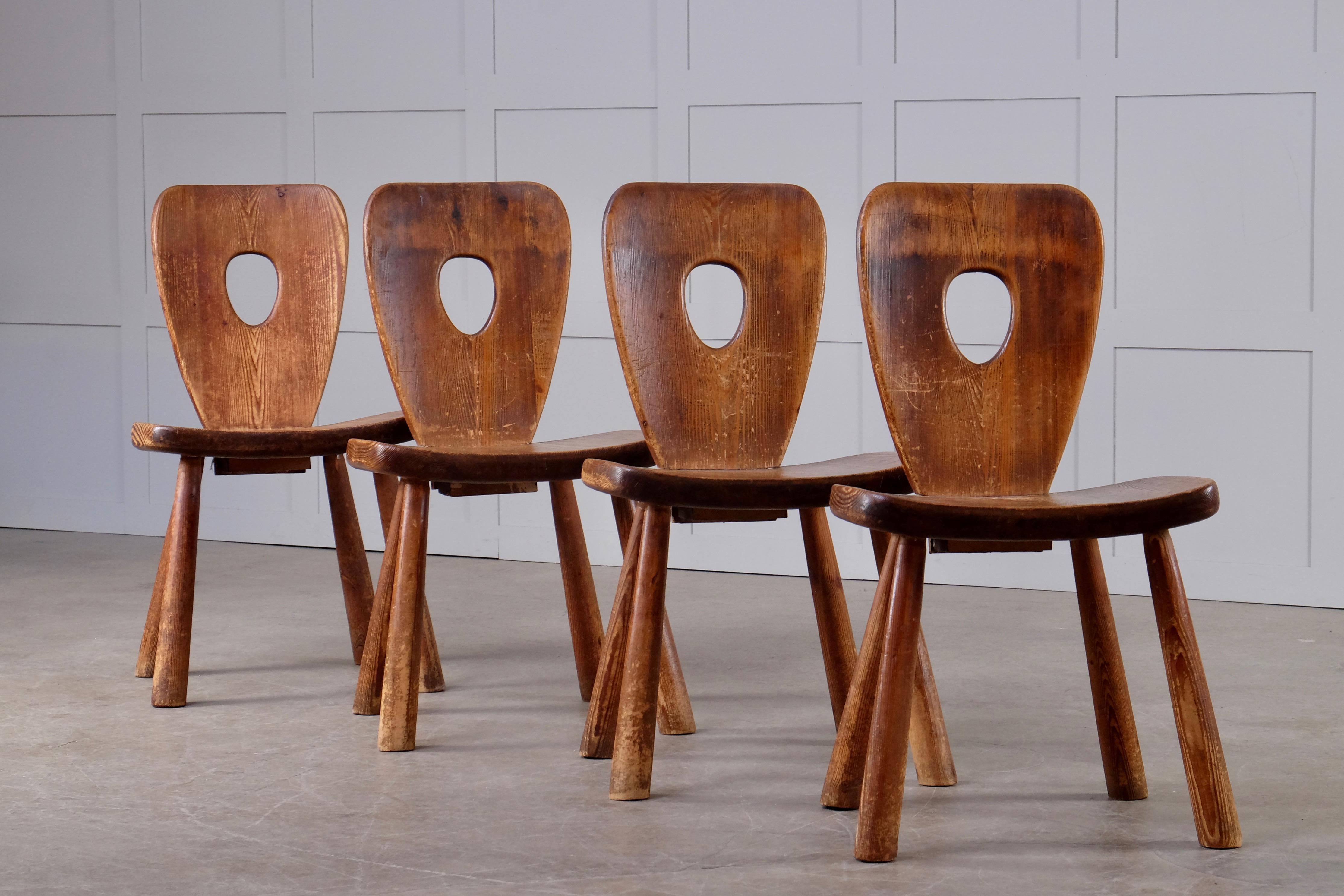 Rare Dining Chairs by Bo Fjaestad, Sweden, 1930s In Good Condition In Stockholm, SE