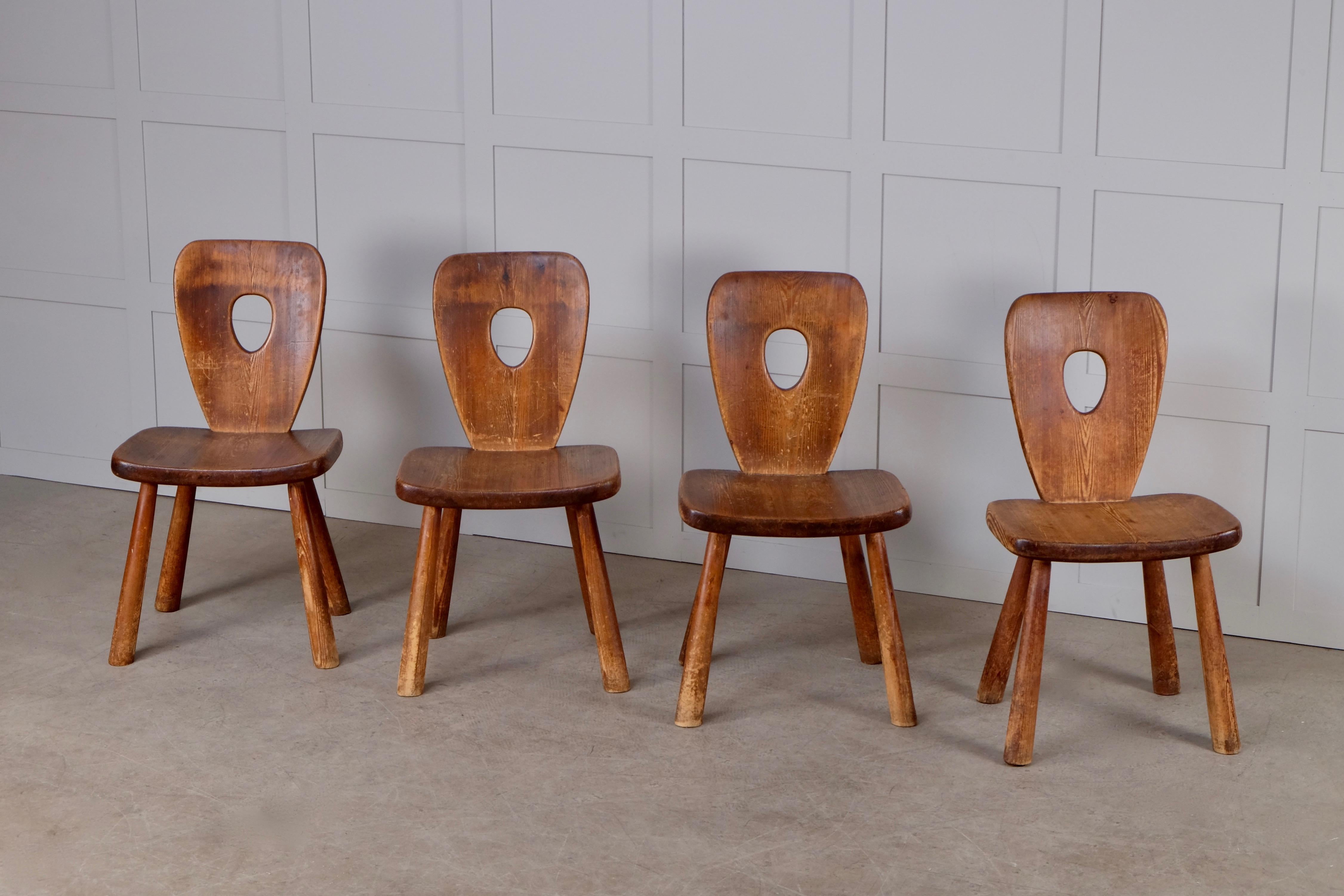 Pine Rare Dining Chairs by Bo Fjaestad, Sweden, 1930s