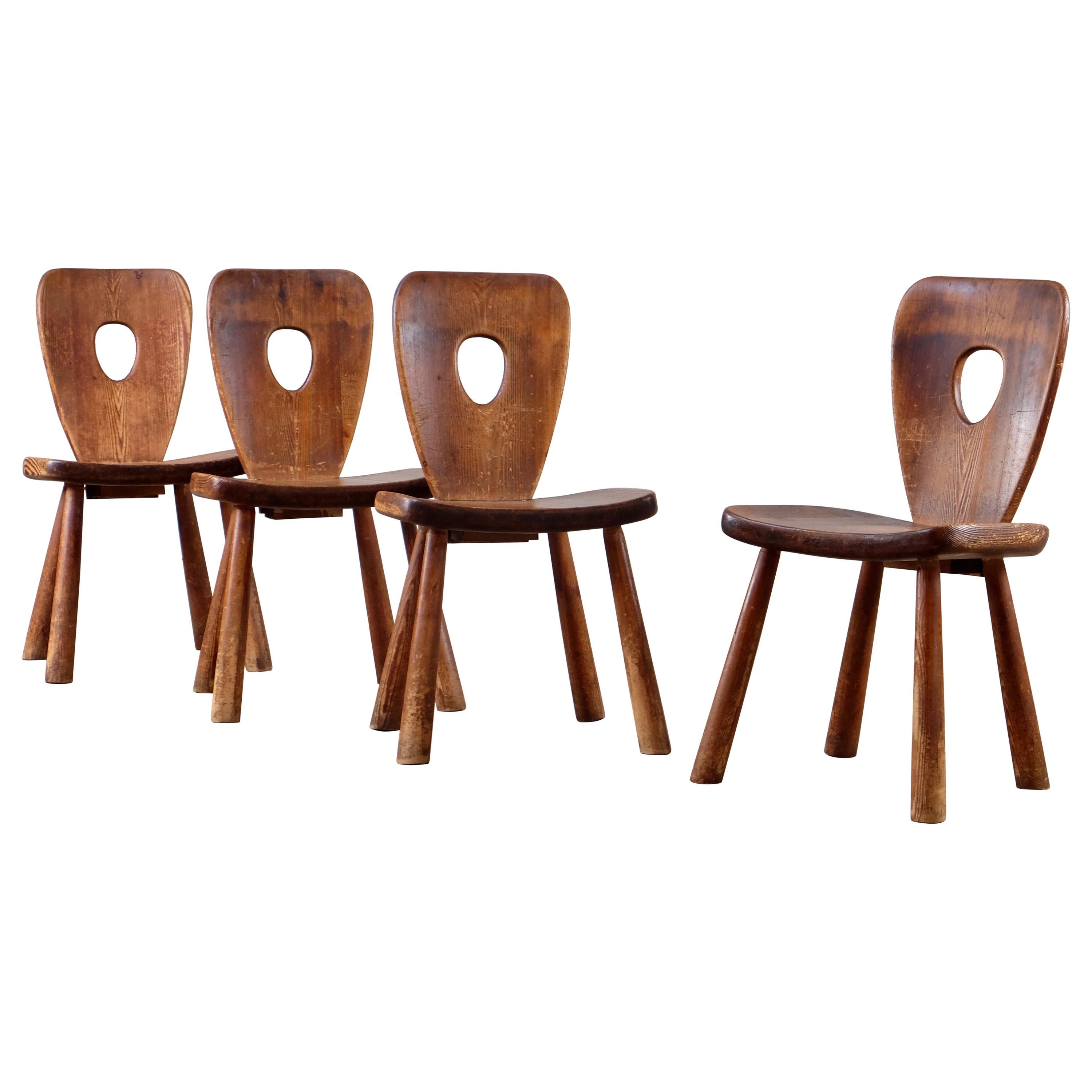 Rare Dining Chairs by Bo Fjaestad, Sweden, 1930s