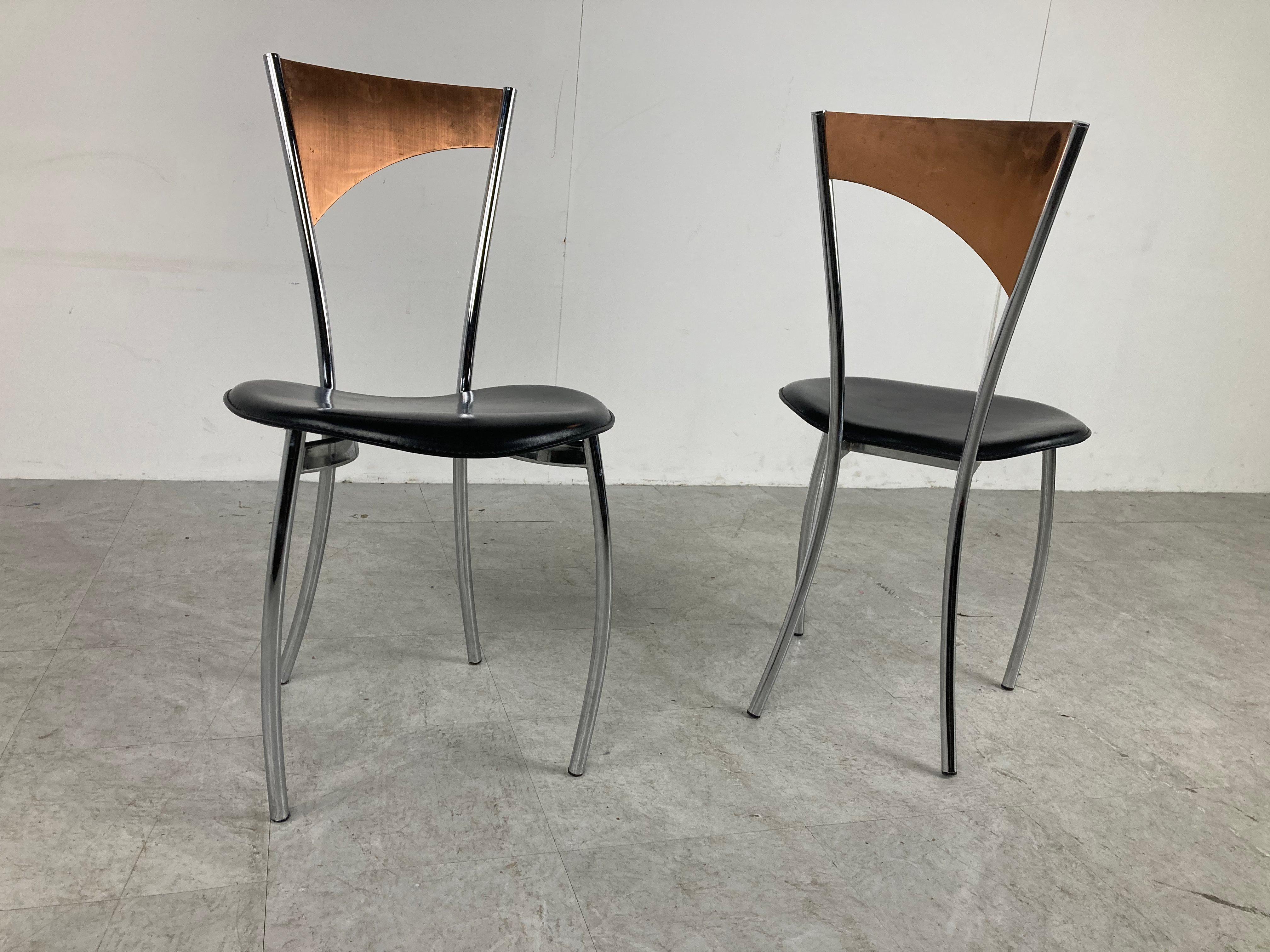 Rare dining chairs in copper by Cattelan italy, 1970s For Sale 5