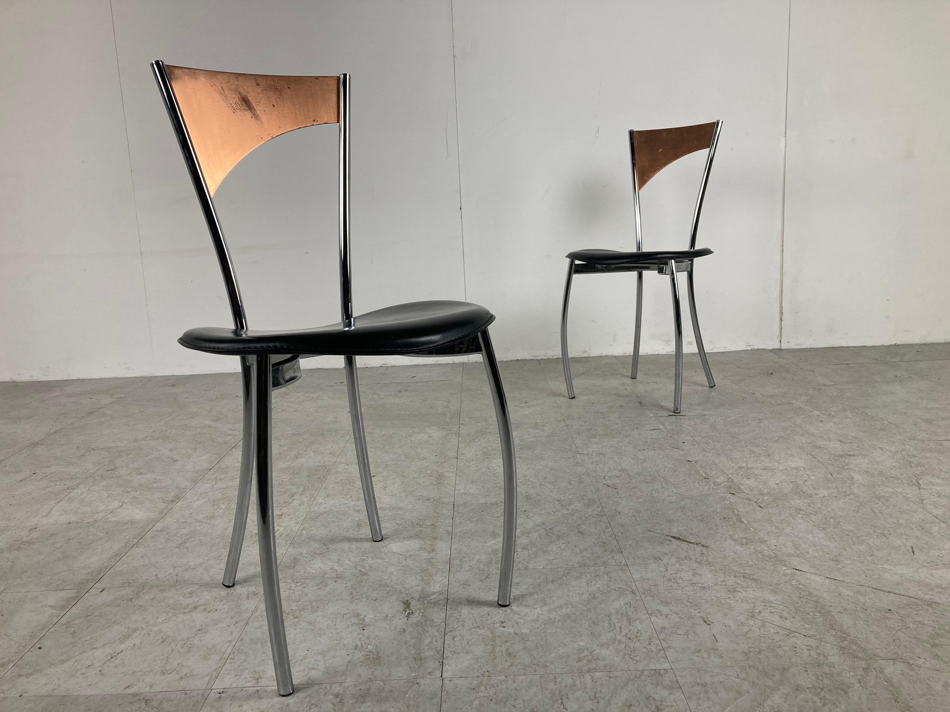 Rare dining chairs in copper by Cattelan italy, 1970s For Sale 6
