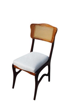 Rare Dining Chairs Set of 8 by Giuseppe Scapinelli, Brazilian Midcentury, 60's