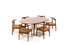 Rare Dining Room Set / Cowhorn Chairs, Table and Cabinet by Svend Aage Madsen