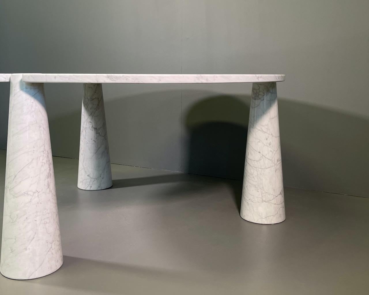 Rare Dining Table by Angelo Mangiarotti for Skipper in Carrara Marble  7