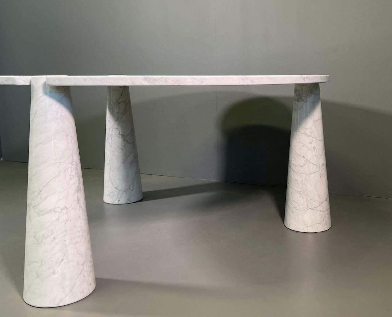 Rare Dining Table by Angelo Mangiarotti for Skipper in Carrara Marble  8