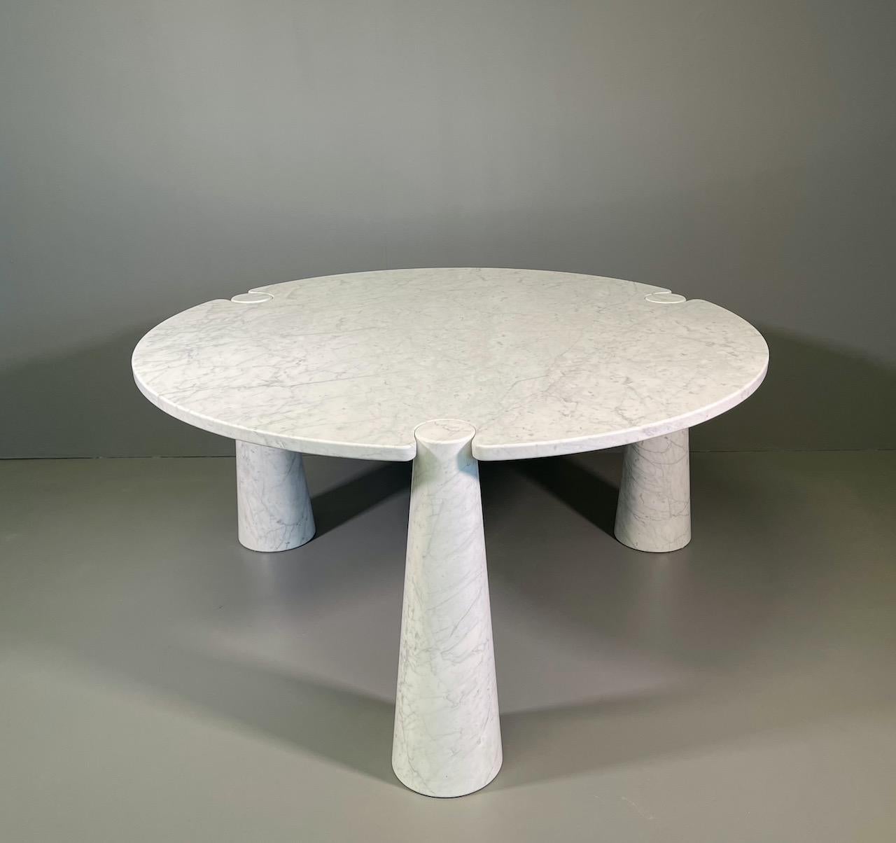 Mid-Century Modern Rare Dining Table by Angelo Mangiarotti for Skipper in Carrara Marble 