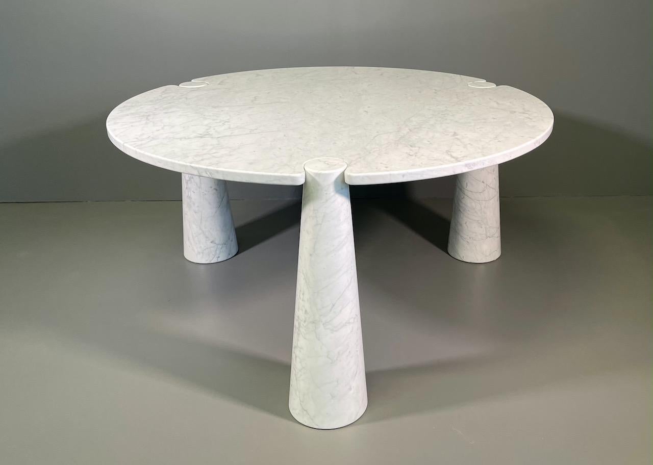 Italian Rare Dining Table by Angelo Mangiarotti for Skipper in Carrara Marble 