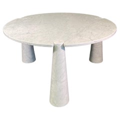 Rare Dining Table by Angelo Mangiarotti for Skipper in Carrara Marble 