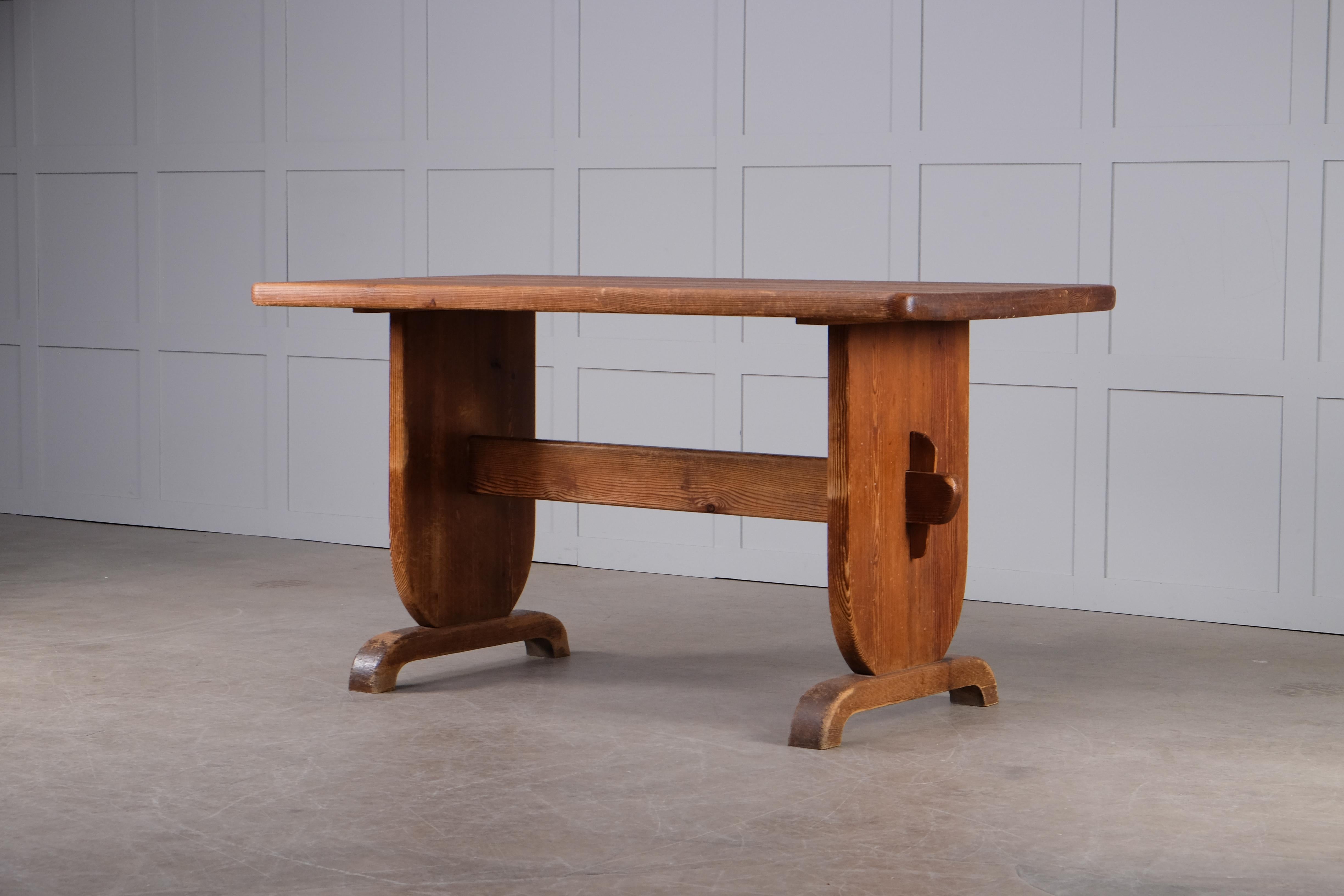 Dining table by Bo Fjaestad, Sweden, 1930s.
Original condition.
 