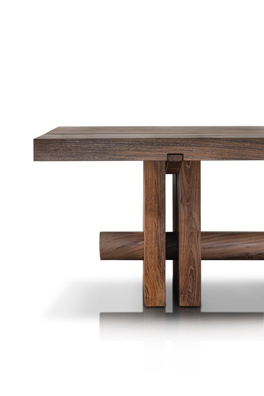 Rare dining table by Jerome Abel Seguin - Made with old javanase teak wood.

All the wood used for this table has been carefully selected from old Javanese farm beams.

To promote exchange and conviviality, this unique dining table should invite to