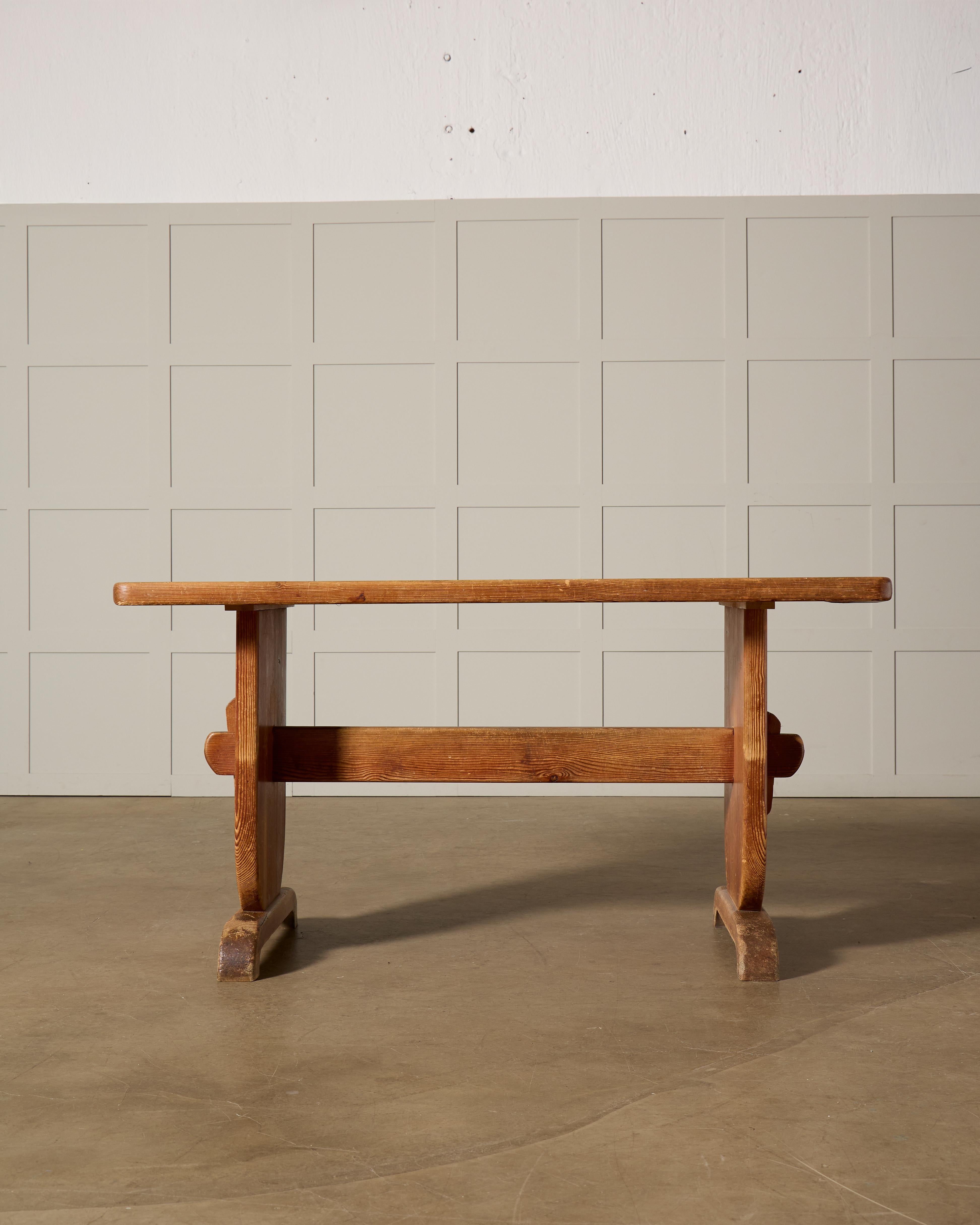 Rare dining table set by Bo Fjaestad, Sweden, 1930s In Good Condition In Stockholm, SE