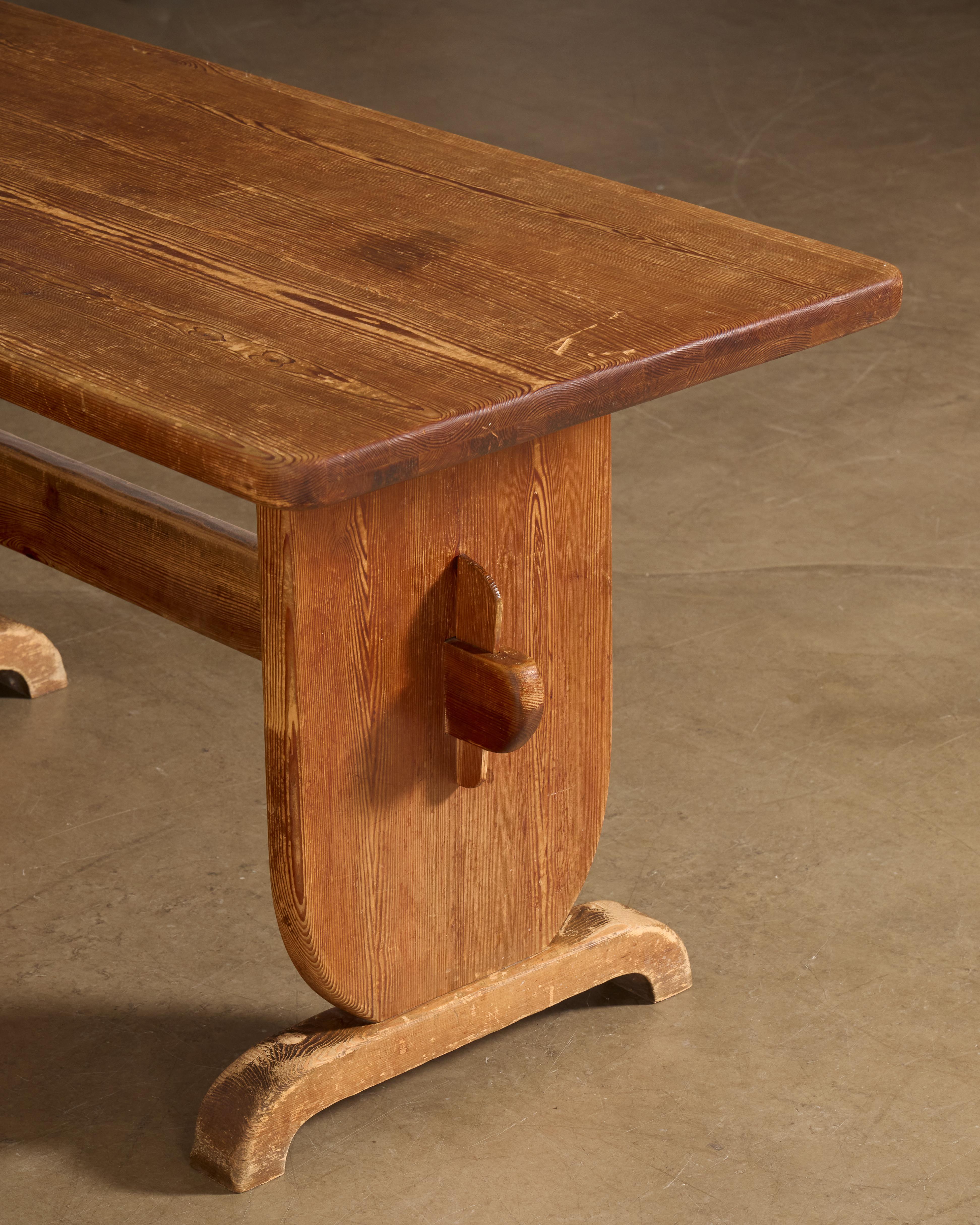 Pine Rare dining table set by Bo Fjaestad, Sweden, 1930s