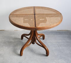 Rare Dining Table with Cane Top by Mundus, Yugoslavia 1960s