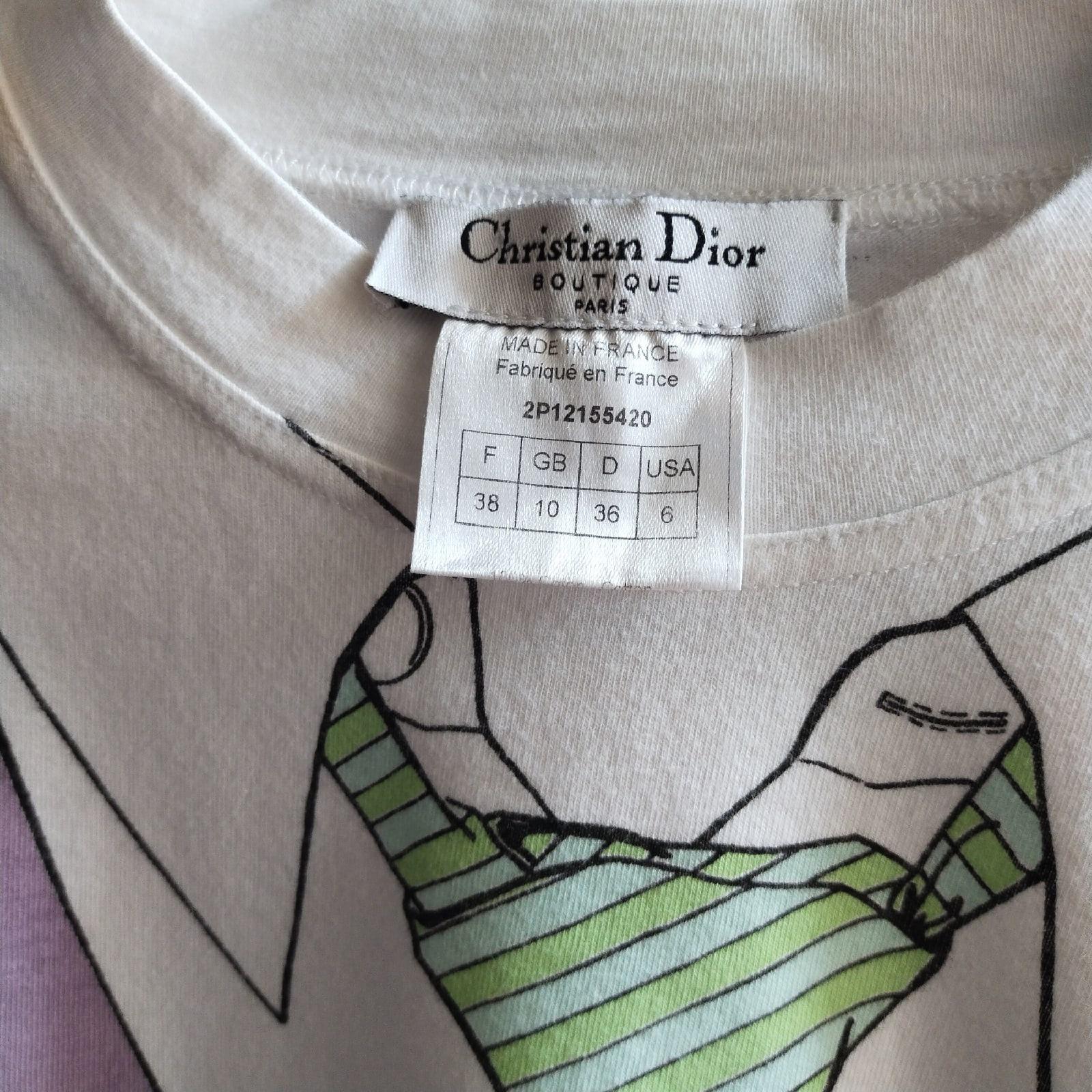 Rare! Dior 2002 by John Galliano Graphic Long-Sleeve  cotton T-shirt  For Sale 12