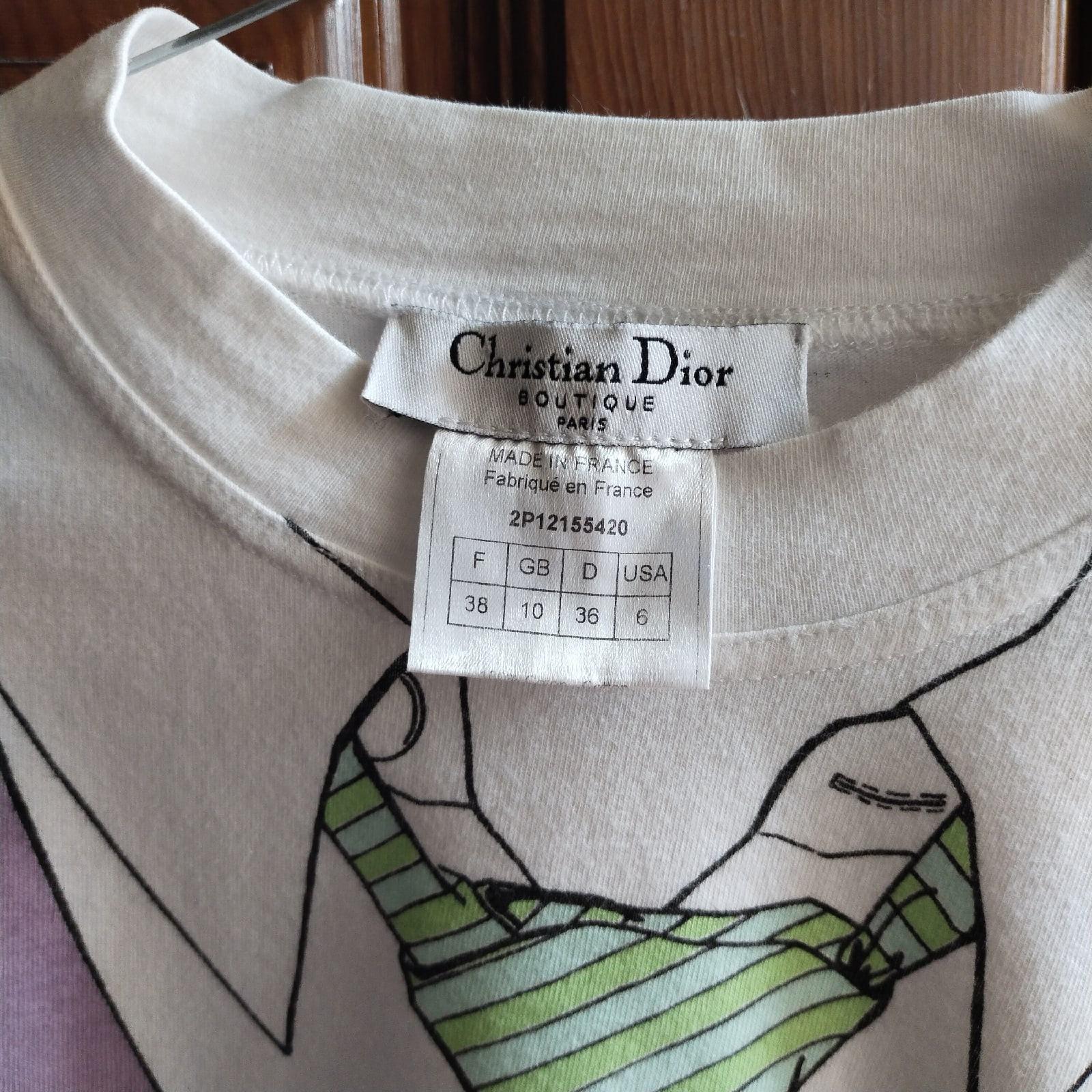 Rare! Dior 2002 by John Galliano Graphic Long-Sleeve  cotton T-shirt  For Sale 4