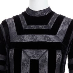 rare DIOR 2017 Runway black velvet sheer lace trim gown dress FR36 S