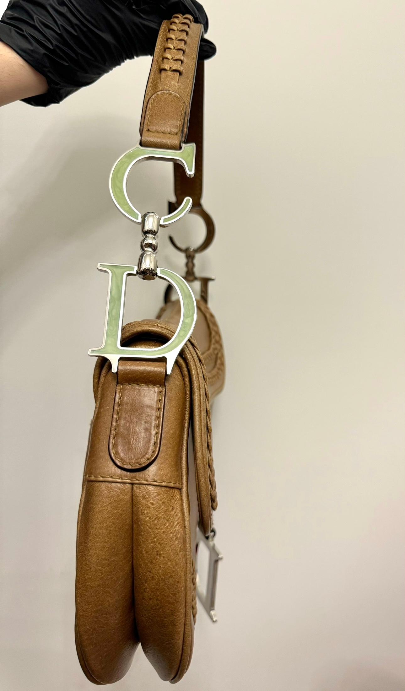 Rare Dior by John Galliano limited edition 2005 Peccary leather Saddle Bag For Sale 12