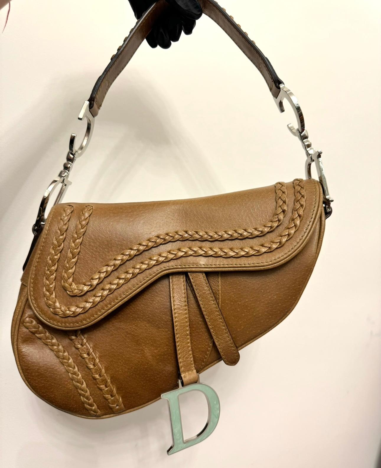 Rare Dior by John Galliano limited edition 2005 Peccary leather Saddle Bag For Sale 13