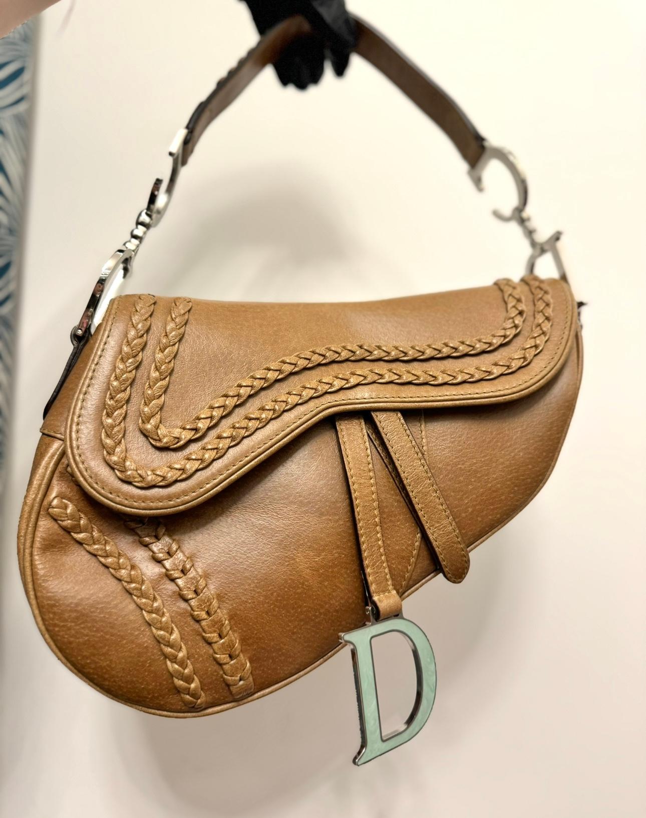 Rare Dior by John Galliano limited edition 2005 Peccary leather Saddle Bag For Sale 14