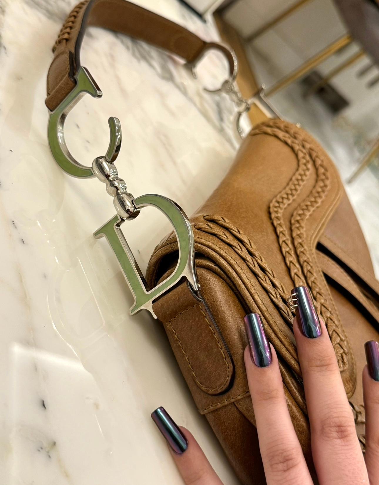 Rare Dior by John Galliano limited edition 2005 Peccary leather Saddle Bag For Sale 15