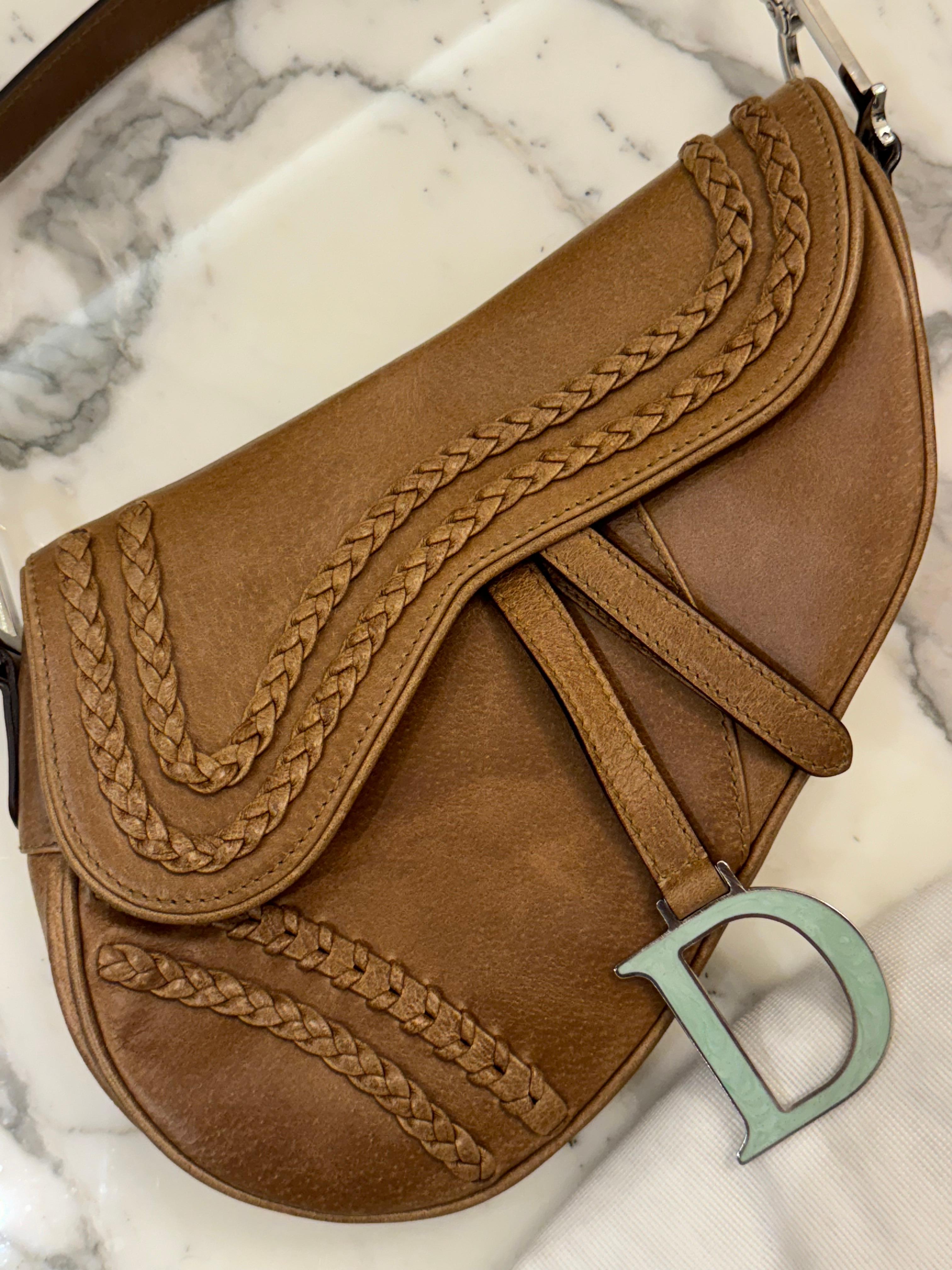Rare Dior by John Galliano limited edition 2005 Peccary leather Saddle Bag For Sale 1