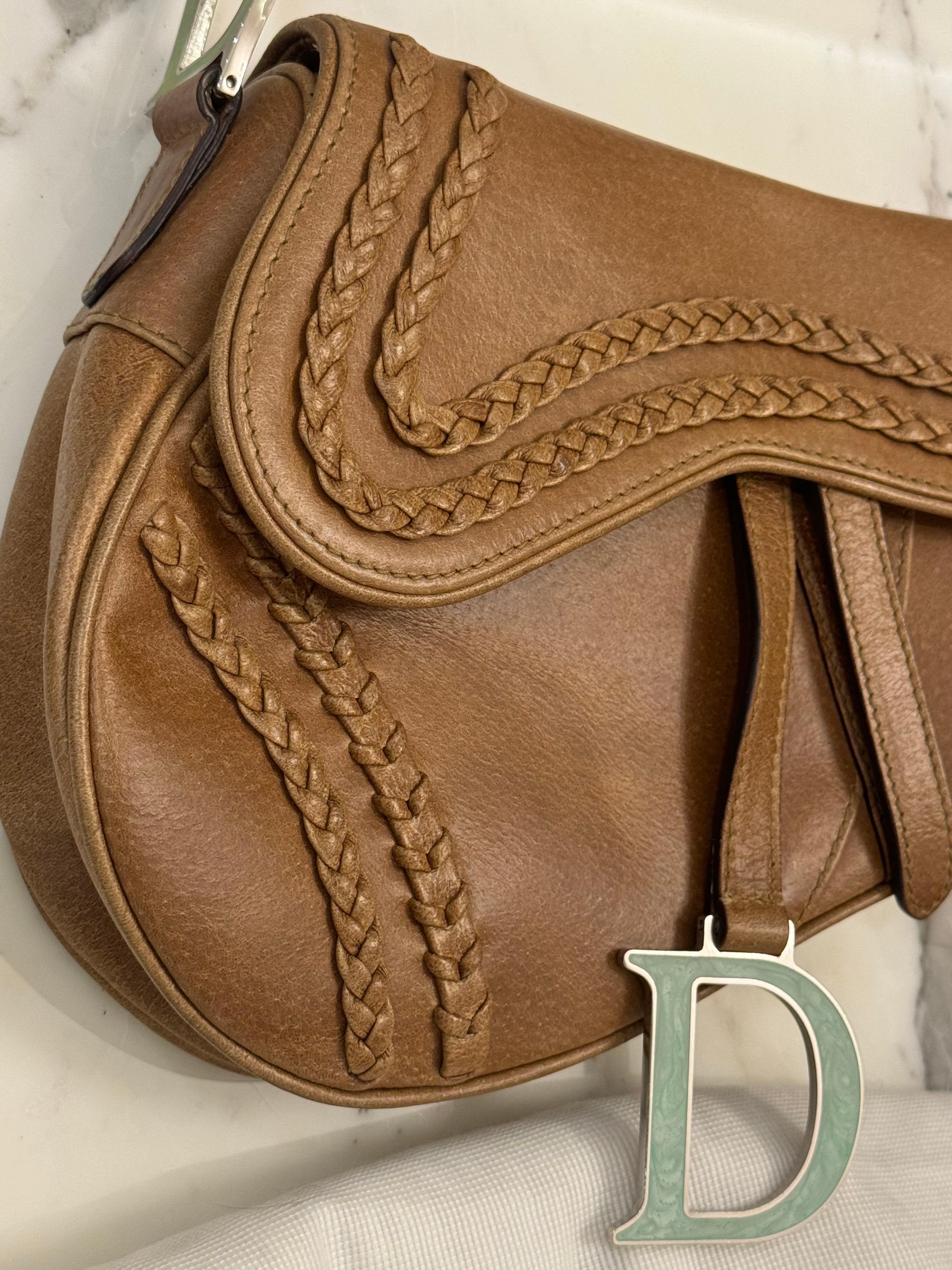 Rare Dior by John Galliano limited edition 2005 Peccary leather Saddle Bag For Sale 2